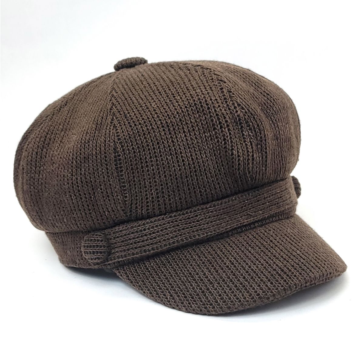 Newsboy Hat - Knitted Corduroy, Purple & Brown Brown OSFA Dozen Special Mix&Match