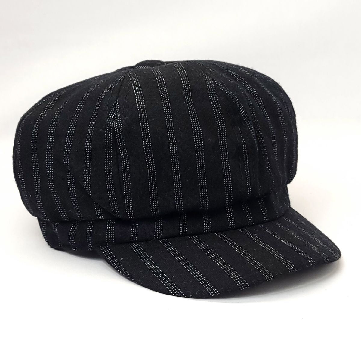 Newsboy Hat - Stripes, Brown & Black Black OSFA Dozen Special Mix&Match