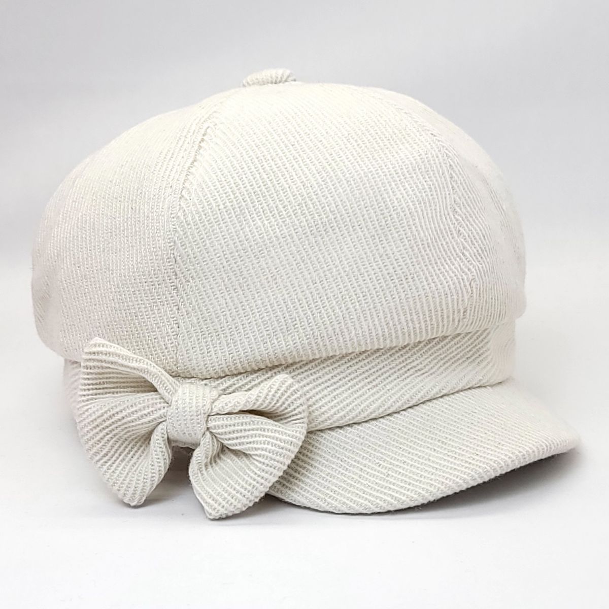 Newsboy Hat - Ribbon, Multi-Coloured White OSFA Dozen Special Fashion Knit Mix&Match