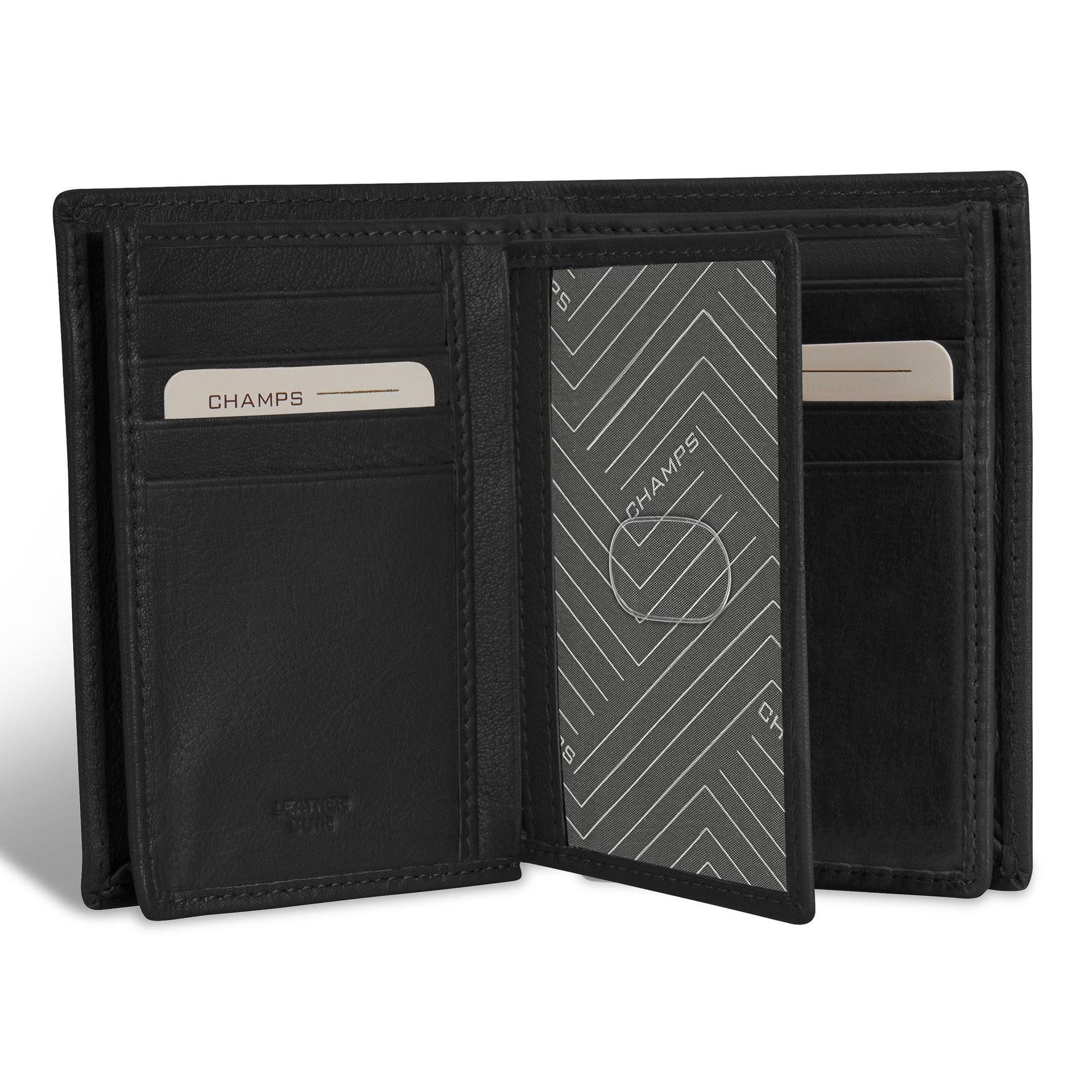 Onyx / Leather Vertical Wallet Champs Luggage Shopify Collective