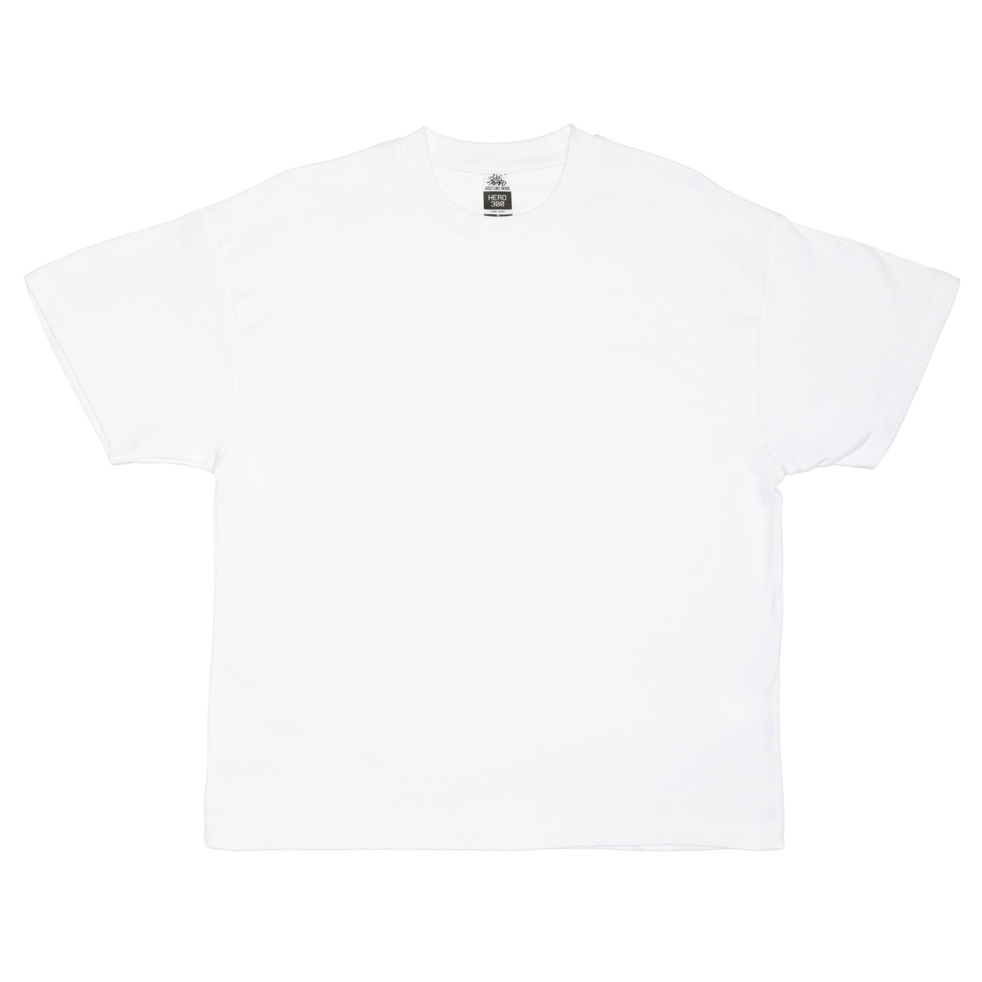 HERO-300 Unisex Super Heavy Oversized Tee - White 300 Adult Black HERO Tops Unisex