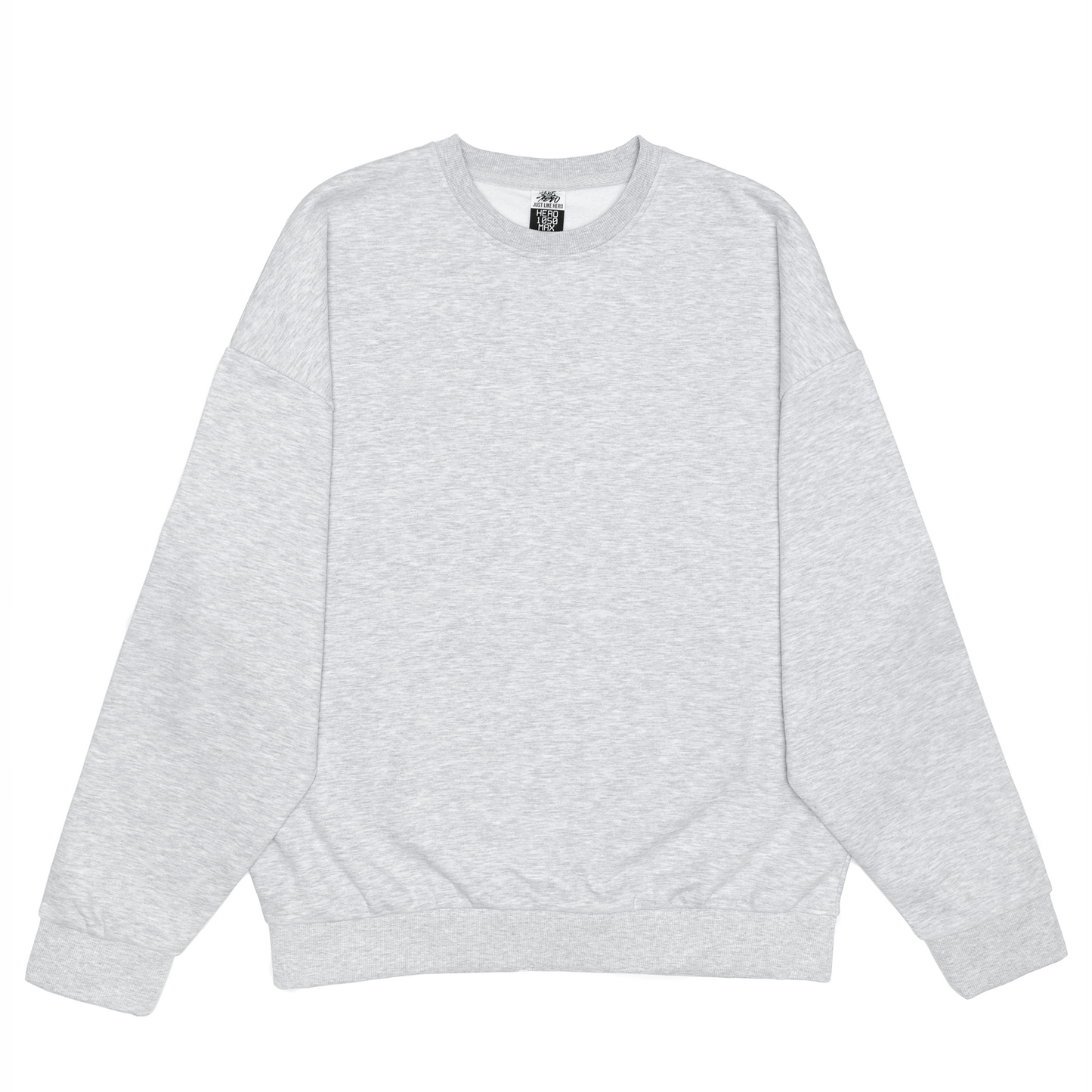 HERO-1050 MAX Unisex Blank Crewneck Sweatshirt - Ash Heather 1050M 2XL Adult Crewneck HERO L M MAX S Tops Unisex XL XS