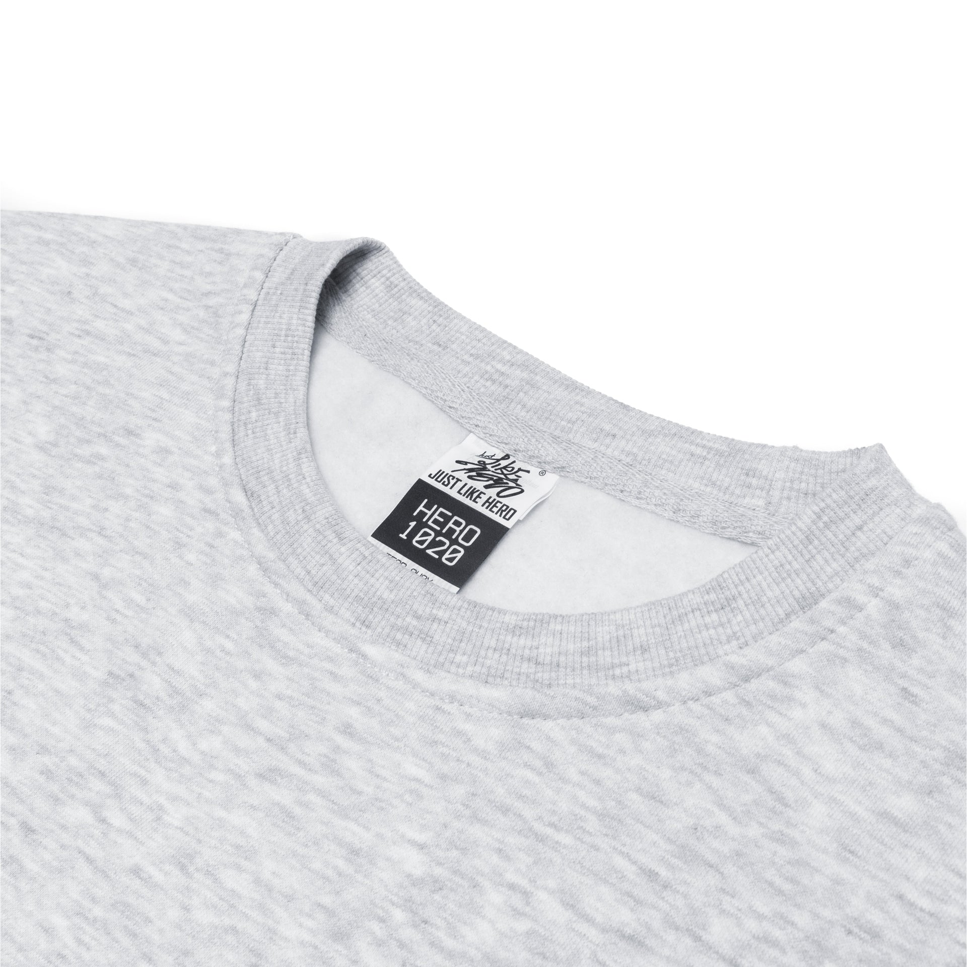HERO-1020 Unisex Blank Crewneck Sweatshirt - Ash Heather 1020 2022 S/S Adult Crewneck Grey HERO New Tops Unisex
