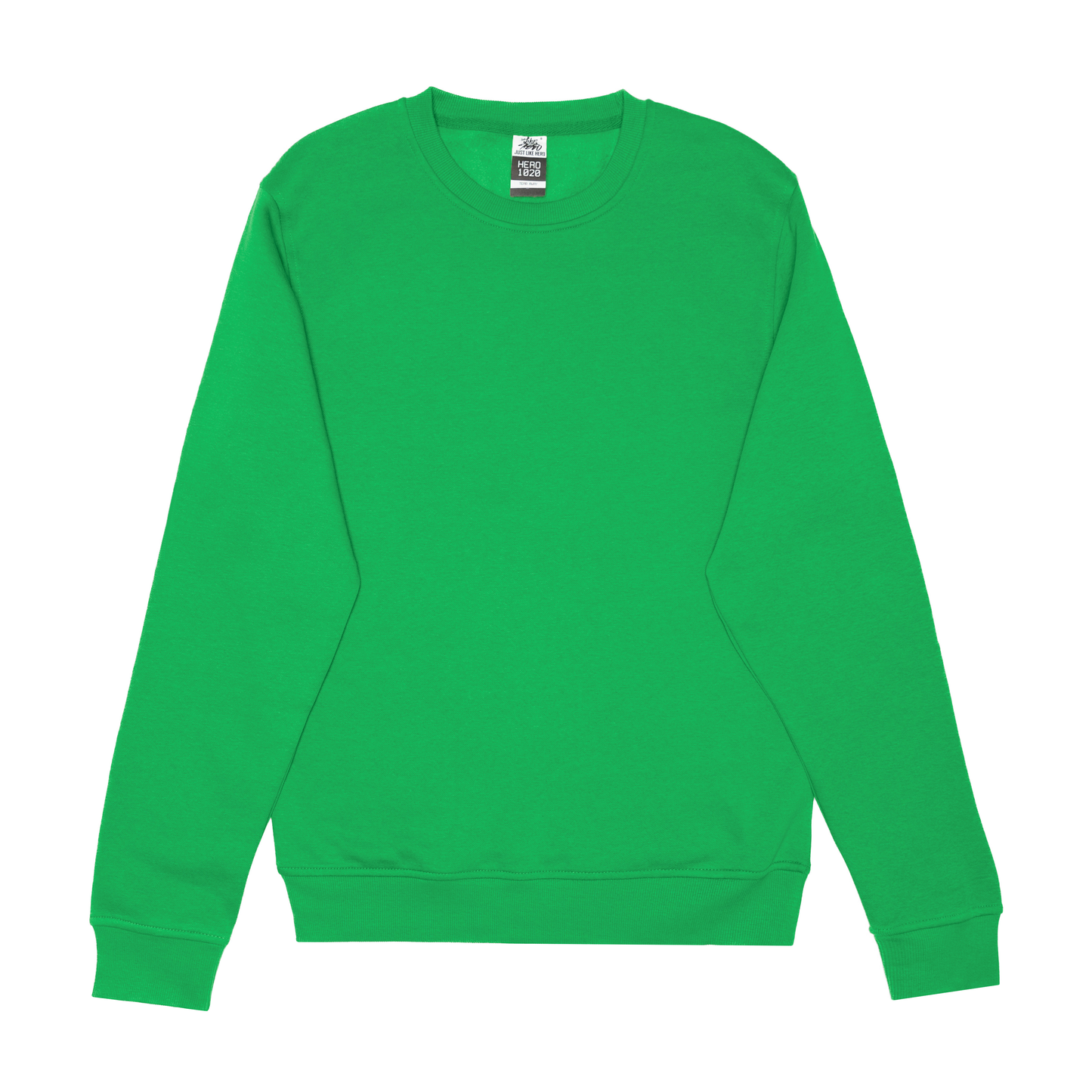 HERO-1020 Unisex Blank Crewneck Sweatshirt - Kelly Green 1020 2022 S/S 2023 Spring Sales 2XL Adult Crewneck Green HERO L M S Tops Unisex XL XS