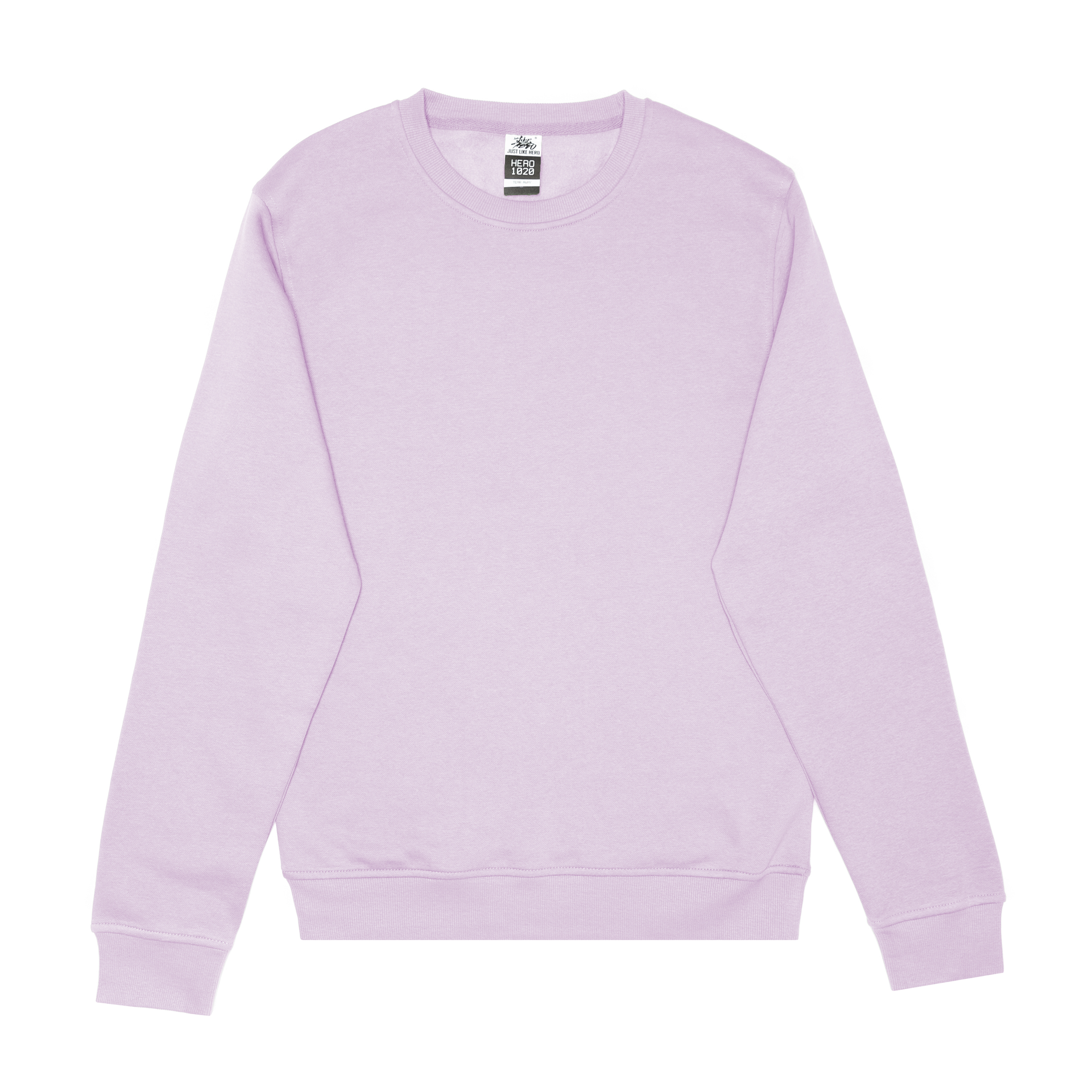 HERO-1020 Unisex Blank Crewneck Sweatshirt - Lavender 1020 2021 S/S Adult Crewneck HERO New Purple Tops Unisex