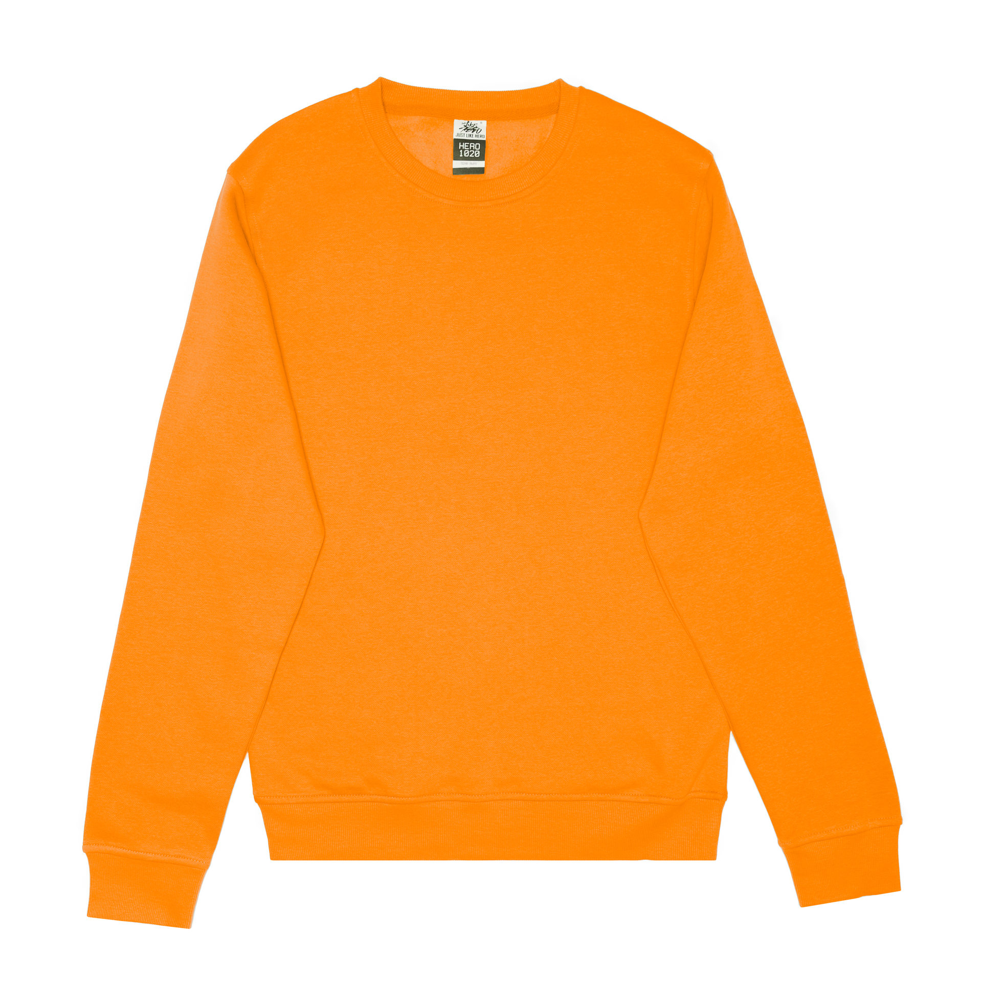 HERO-1020 Unisex Blank Crewneck Sweatshirt - Orange (FINAL SALE) 1020 2022 S/S 2023 Spring Sales Adult Crewneck HERO New Orange Tops Unisex