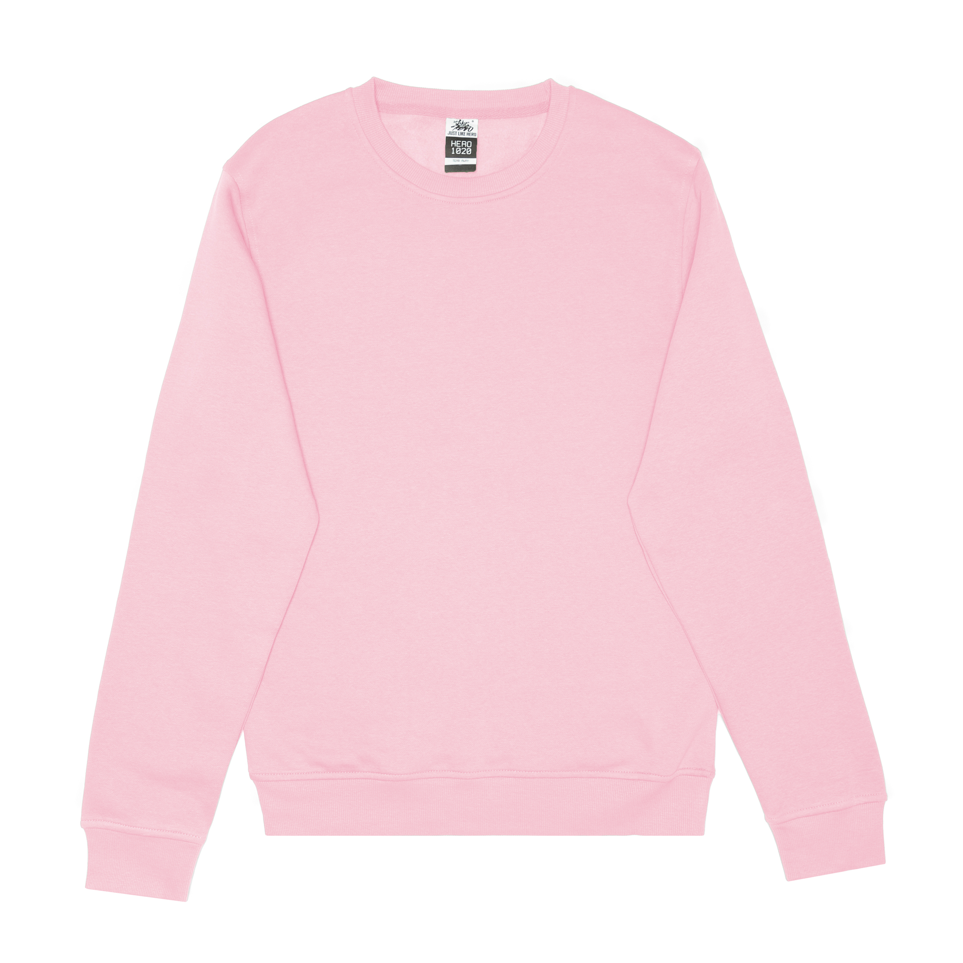 HERO-1020 Unisex Blank Crewneck Sweatshirt - Pink 1020 Adult Crewneck HERO Pink Red Tops Unisex