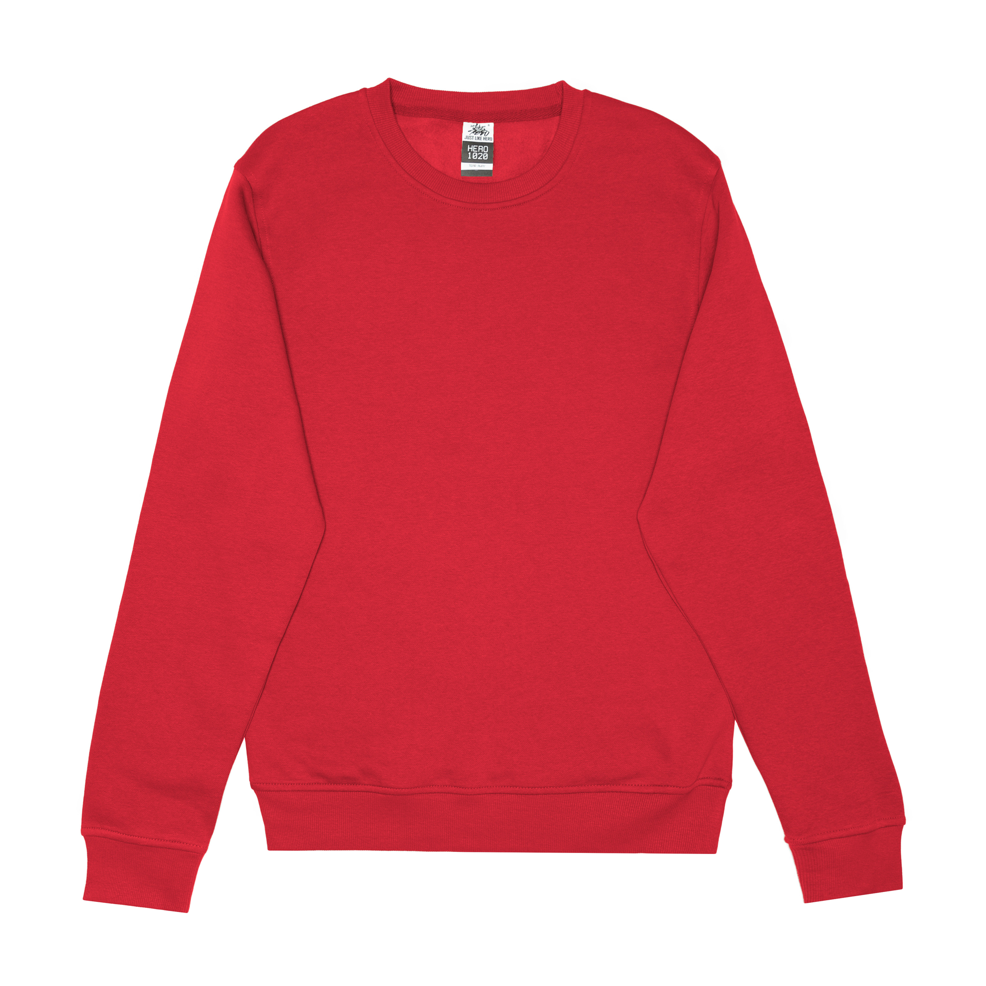 HERO-1020 Unisex Blank Crewneck Sweatshirt - Red 1020 Adult Crewneck HERO Red Tops Unisex