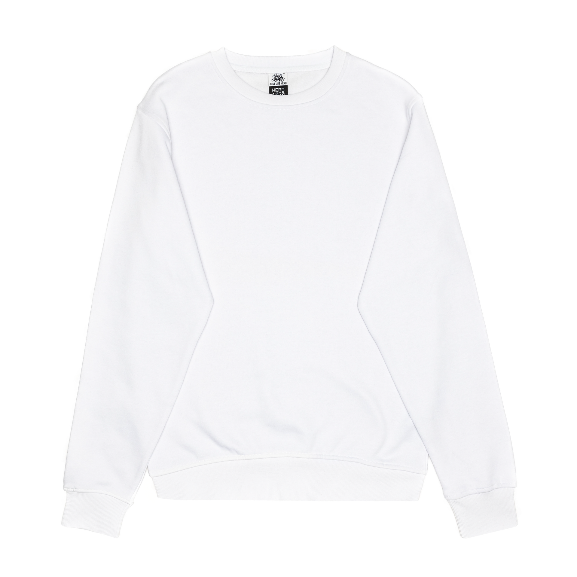HERO-1020 Unisex Blank Crewneck Sweatshirt - White 1020 Adult Crewneck Grey HERO Tops Unisex White