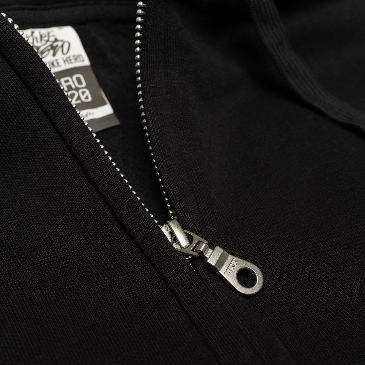 HERO-3020 Unisex Full Zip Hoodie - Black 2XL 3020 3XL 4XL 5XL Adult Black Full-Zip HERO L M S Tops Unisex XL XS