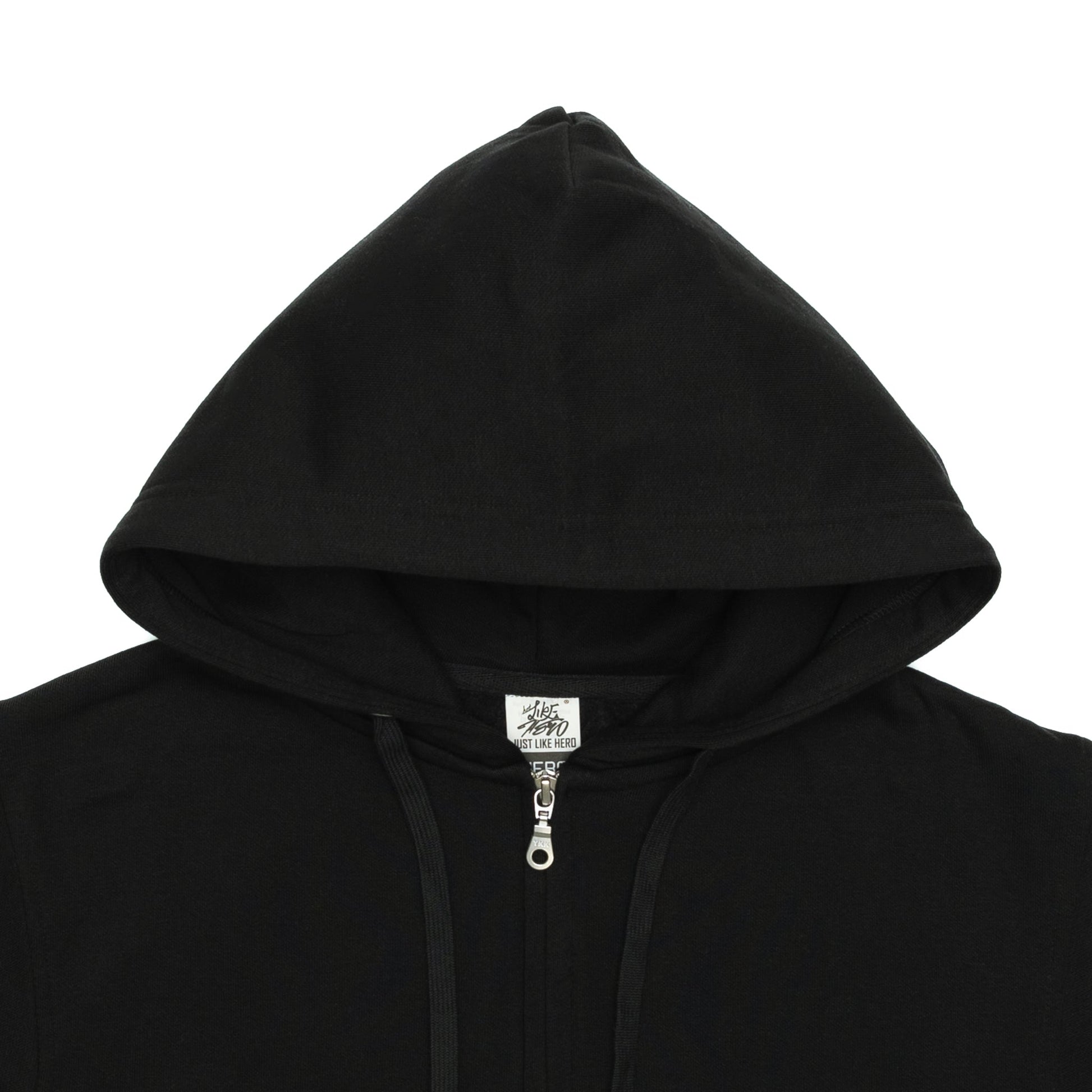 HERO-3020 Unisex Full Zip Hoodie - Black 2XL 3020 3XL 4XL 5XL Adult Black Full-Zip HERO L M S Tops Unisex XL XS