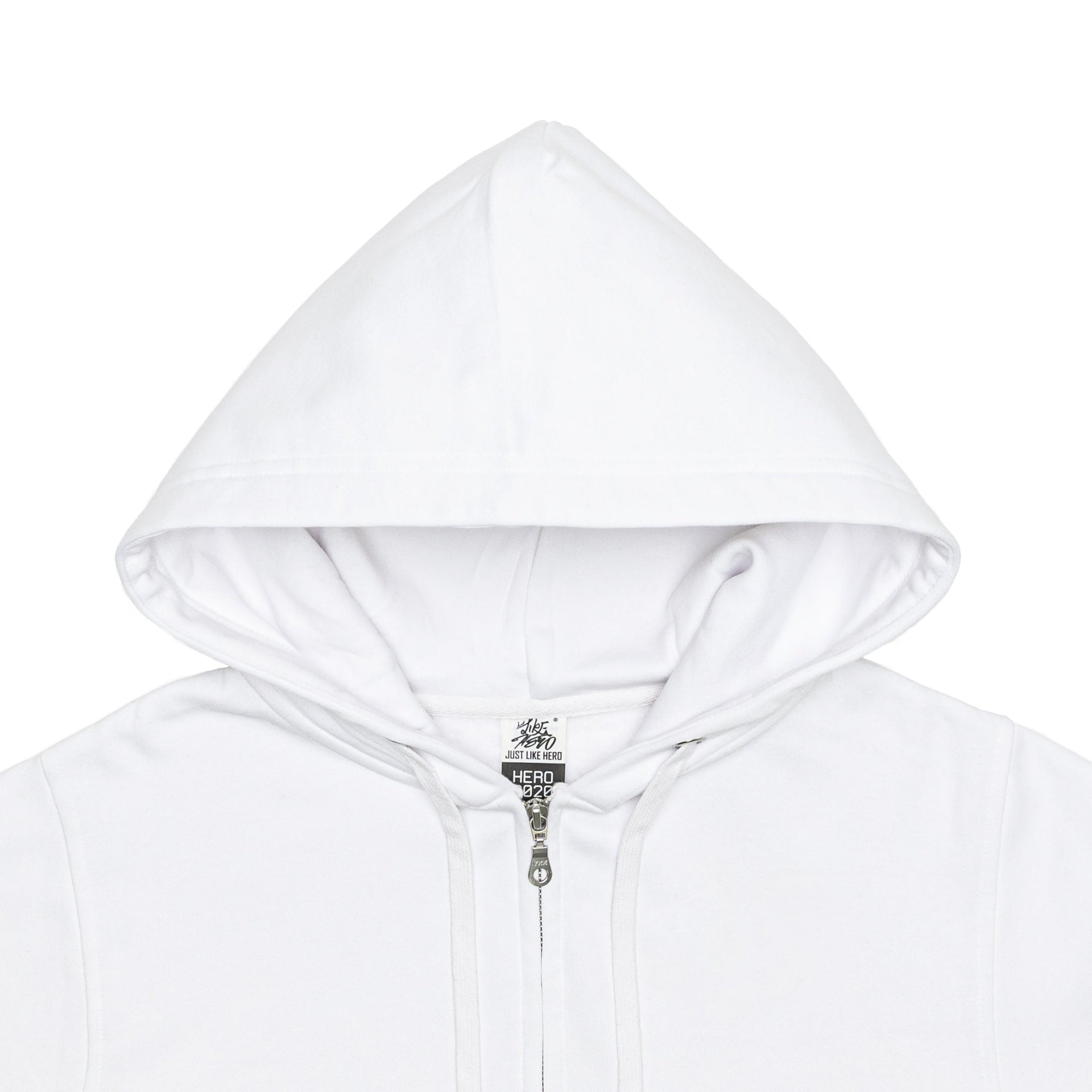 HERO-3020 Unisex Full Zip Hoodie - White 3020 Adult Full-Zip HERO Tops Unisex White