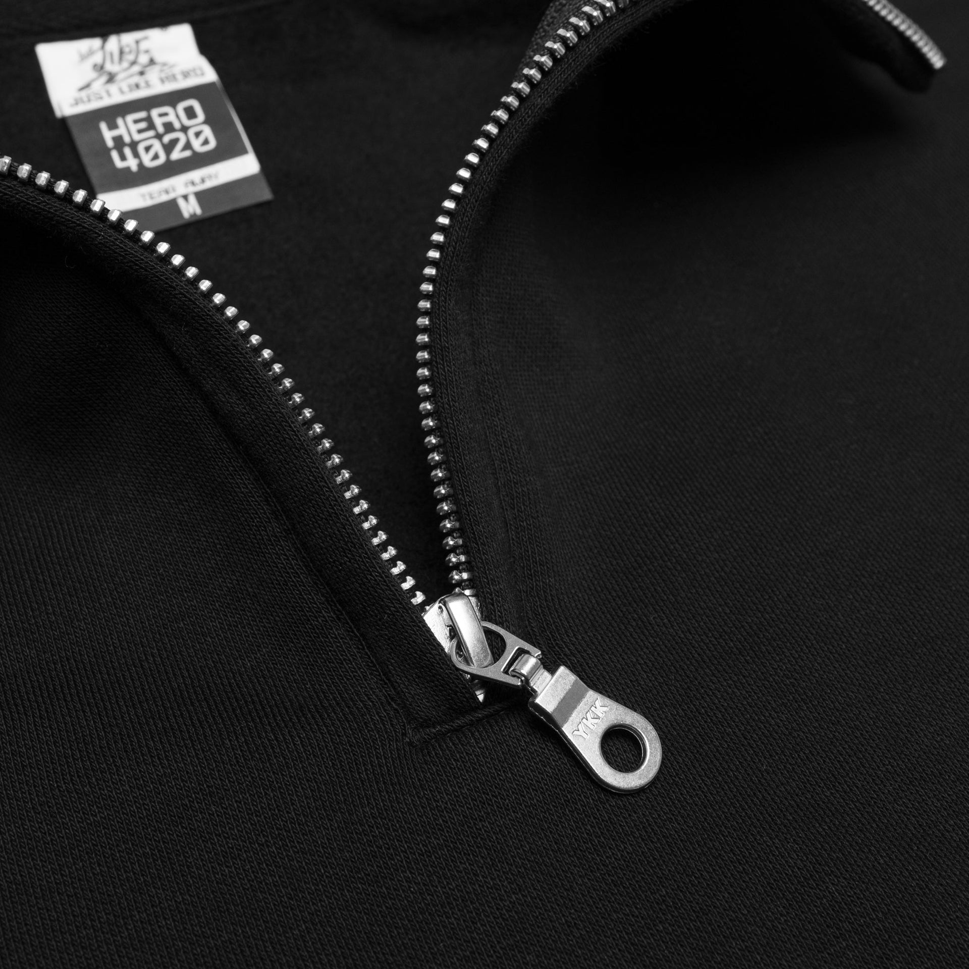 HERO-4020 Unisex Quarter Zip Sweatshirt - Black 4020 Adult Black HERO Quarter Zip Tops Unisex