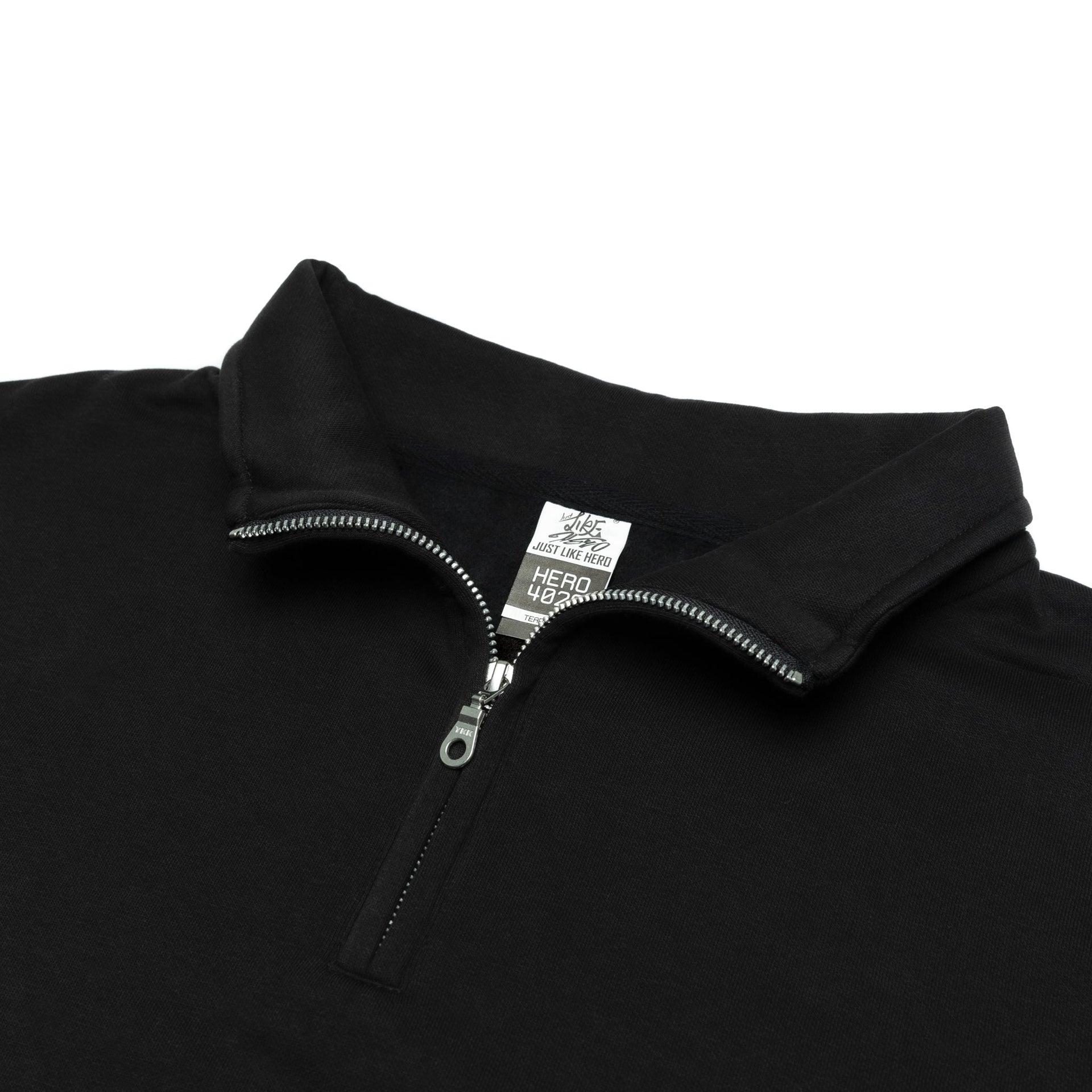 HERO-4020 Unisex Quarter Zip Sweatshirt - Black 4020 Adult Black HERO Quarter Zip Tops Unisex