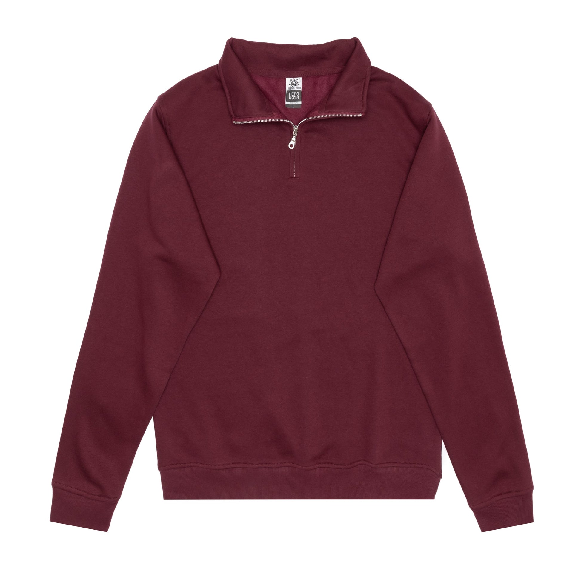 HERO-4020 Unisex Quarter Zip Sweatshirt - Maroon 2XL 3XL 4020 4XL 5XL Adult HERO L M Quarter Zip Red S Tops Unisex XL