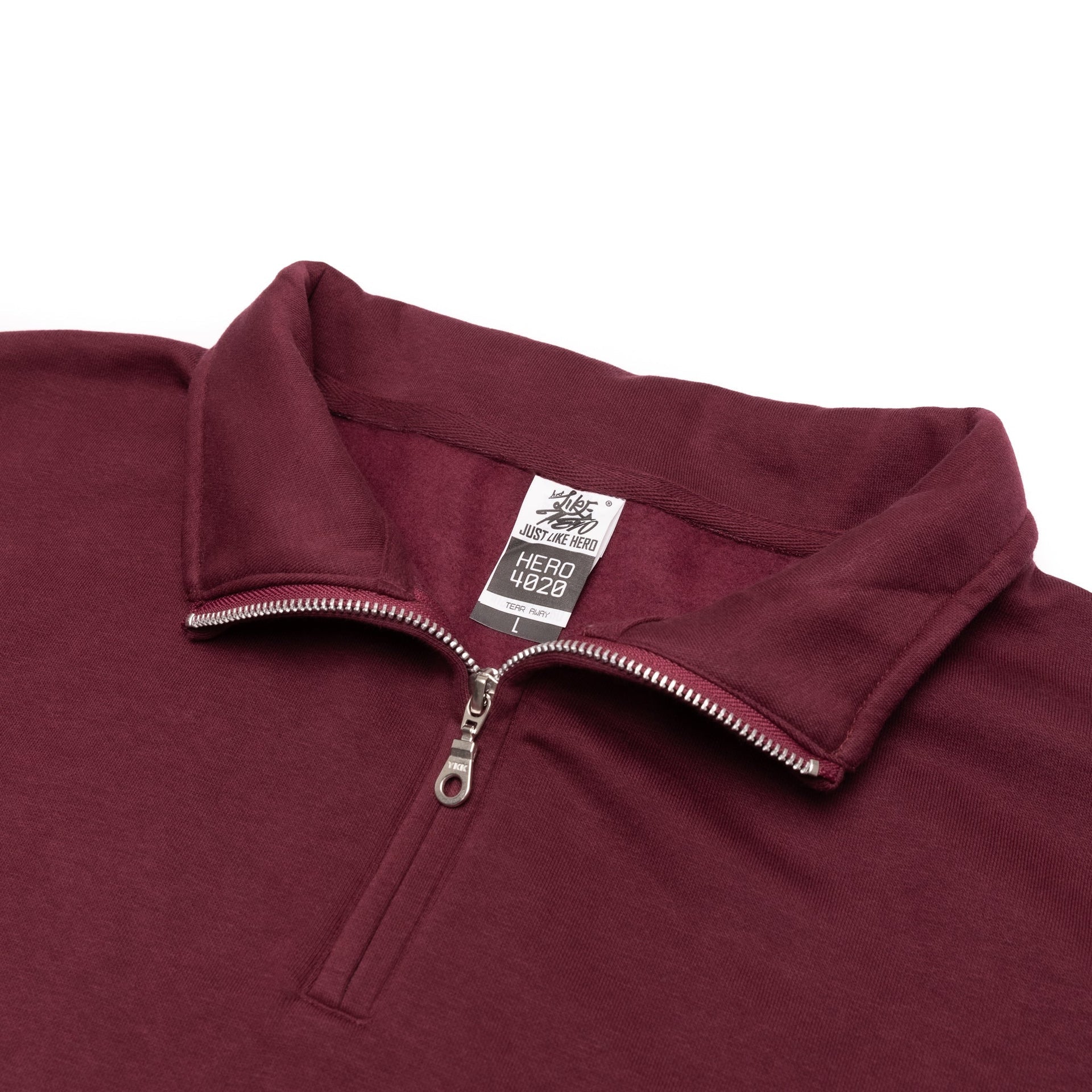HERO-4020 Unisex Quarter Zip Sweatshirt - Maroon 4020 Adult HERO Quarter Zip Red Tops Unisex