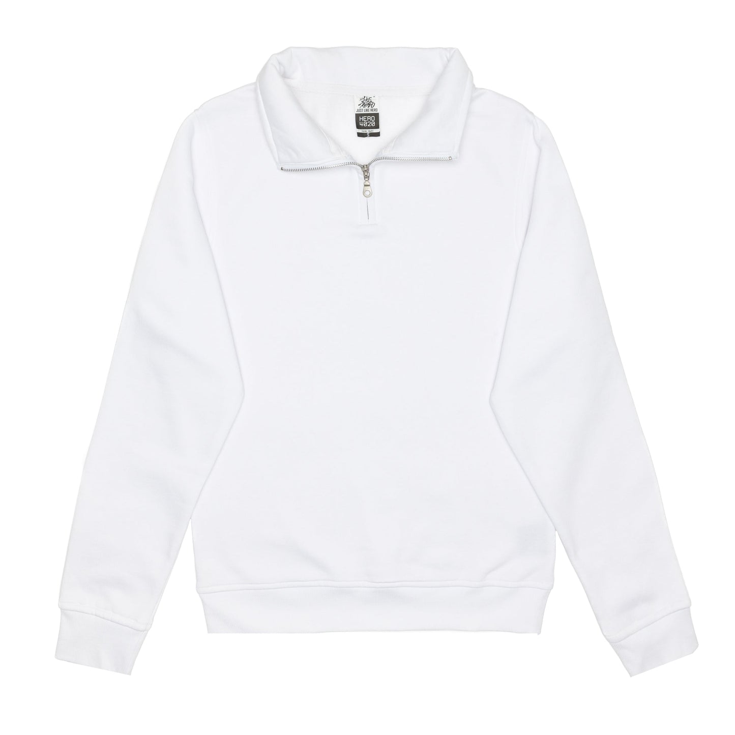 HERO-4020 Unisex Quarter Zip Sweatshirt - White