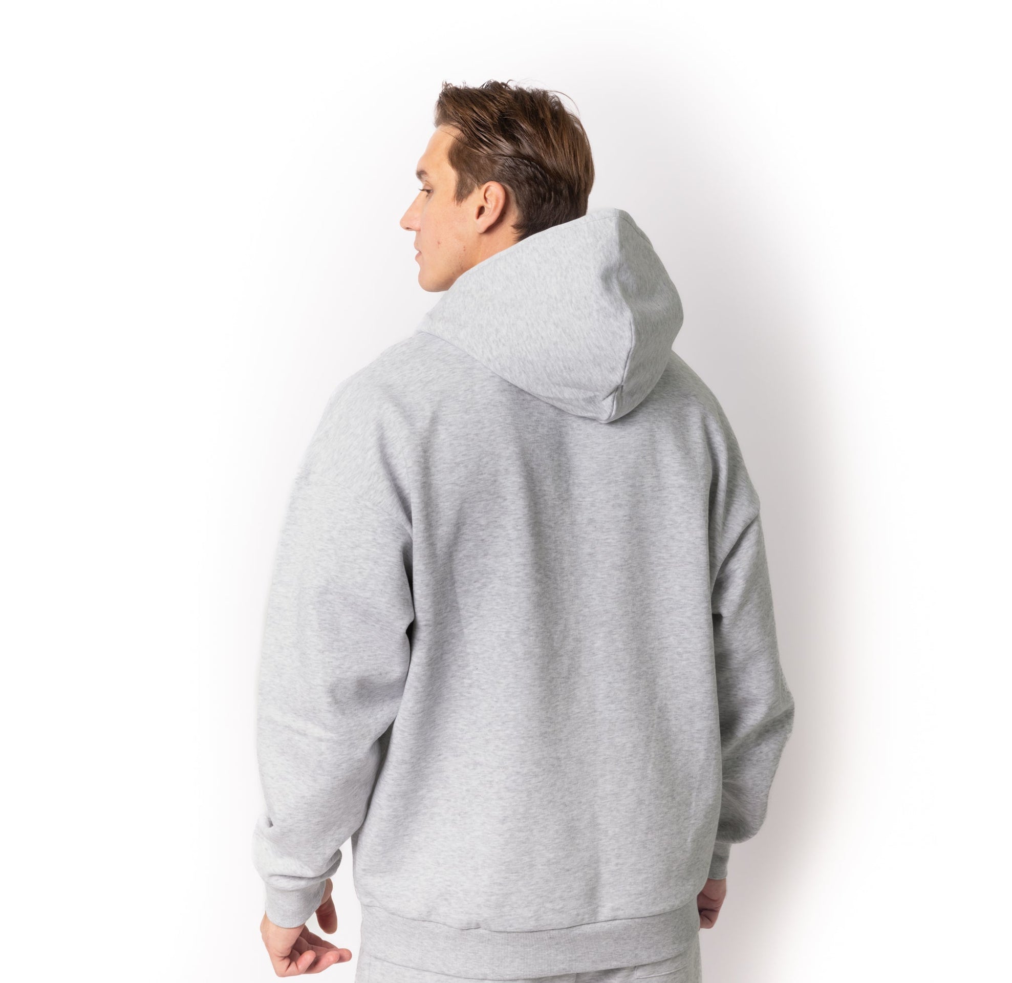 HERO-4220 Unisex Drop Shoulder Scuba 1/2 Zip Hoodie - Ash Heather 4220 Adult HERO Unisex