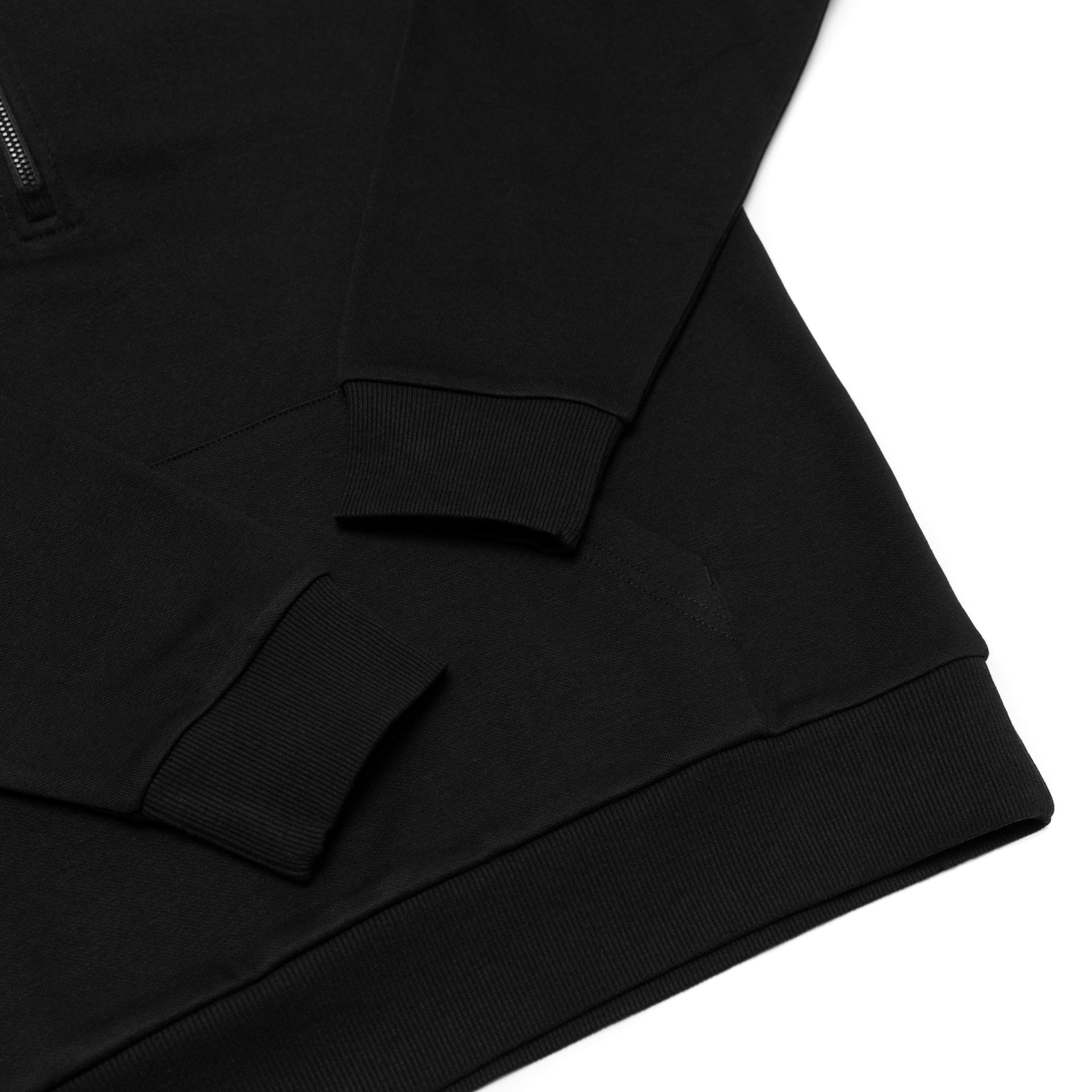 HERO-4220 Unisex Drop Shoulder Scuba 1/2 Zip Hoodie - Black 4220 Adult Black HERO Tops Unisex