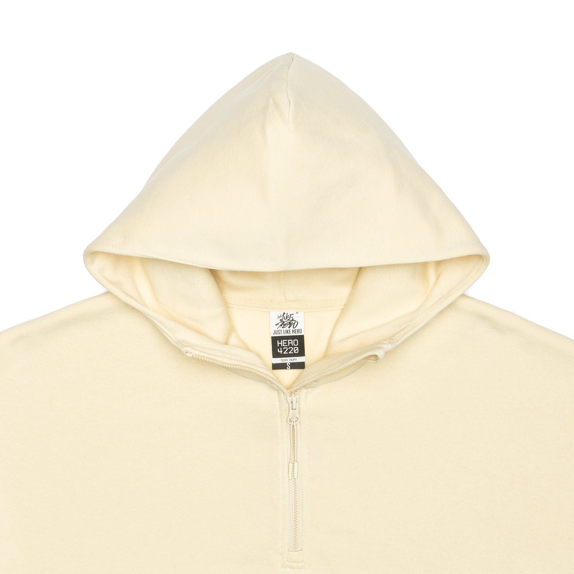 HERO-4220 Unisex Drop Shoulder Scuba 1/2 Zip Hoodie - Ivory 4220 Adult Black HERO Tops Unisex