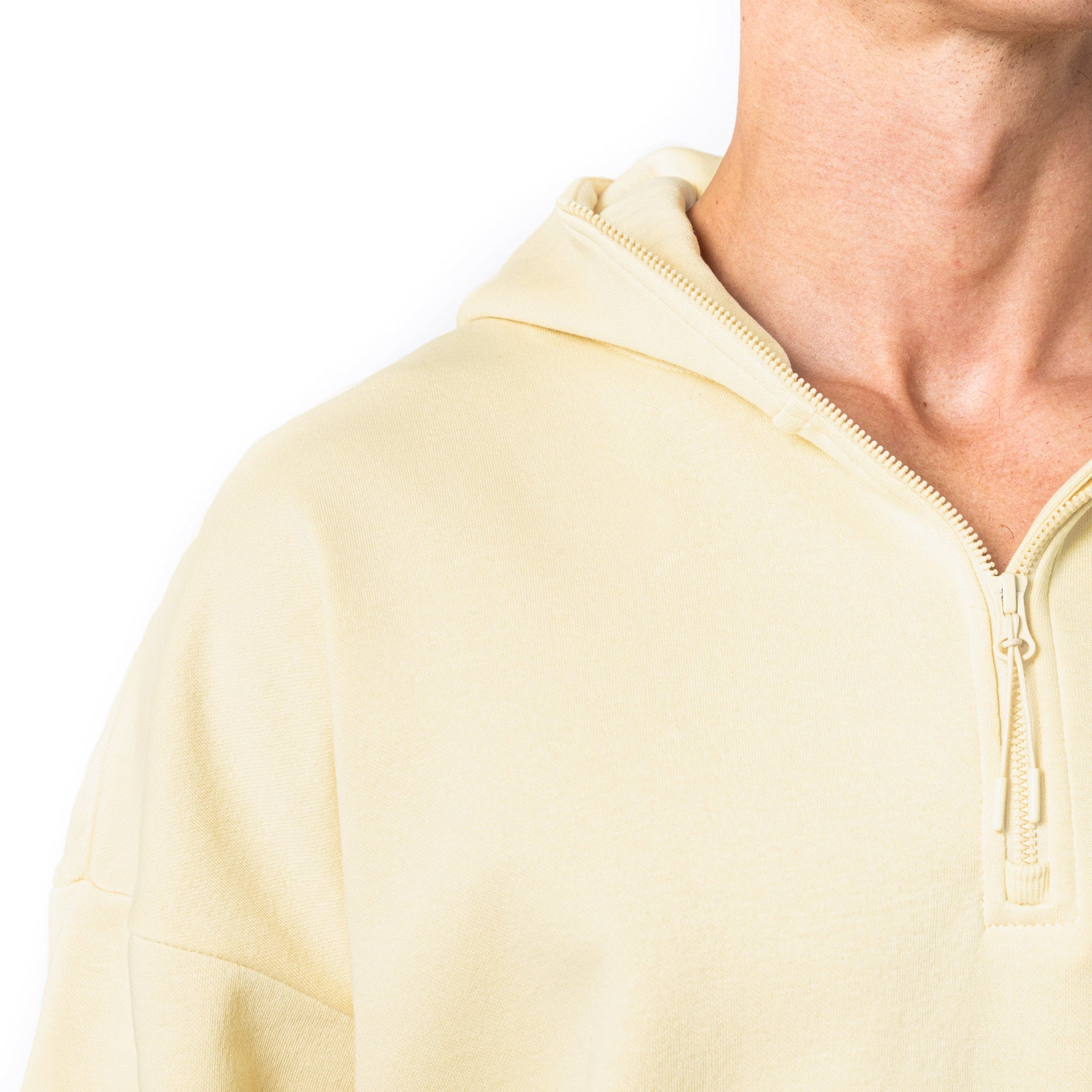 HERO-4220 Unisex Drop Shoulder Scuba 1/2 Zip Hoodie - Ivory 4220 Adult Black HERO Tops Unisex