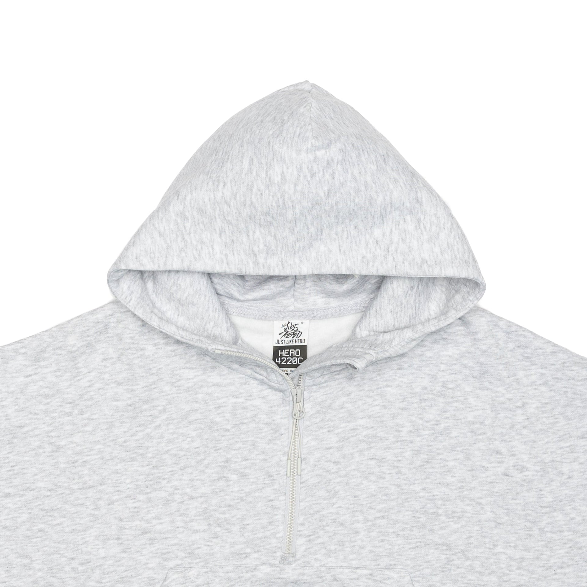 HERO-4220C Cropped Drop Shoulder Scuba 1/2 Zip Hoodie - Ash Heather 4220C Adult Black HERO Tops Unisex