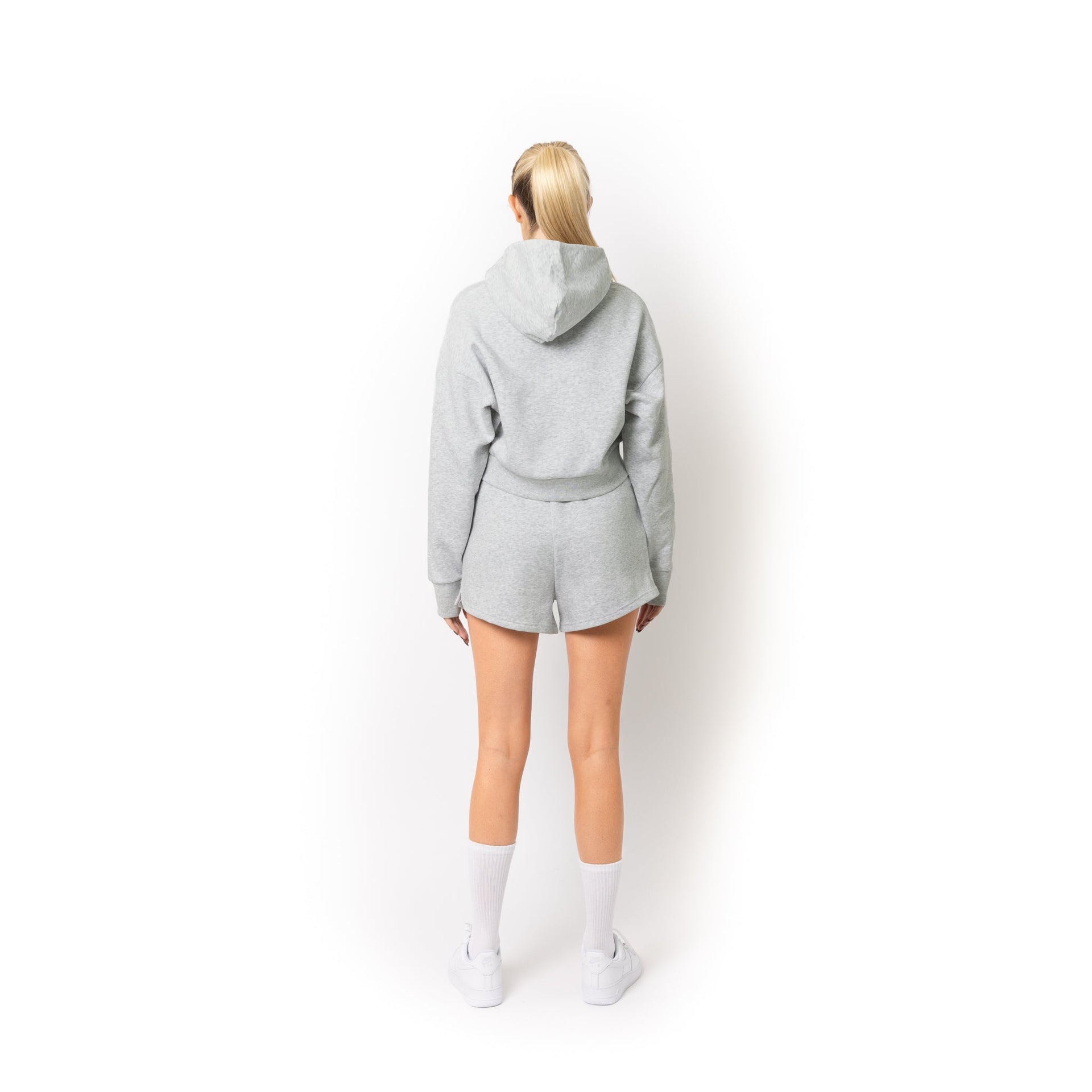 HERO-4220C Cropped Drop Shoulder Scuba 1/2 Zip Hoodie - Ash Heather 4220C Adult Black HERO Tops Unisex