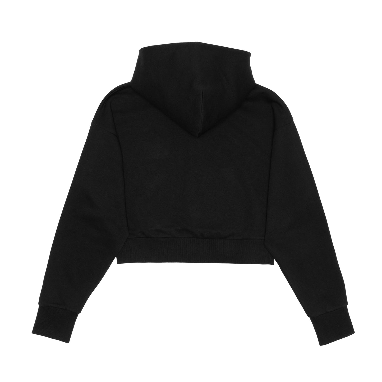 HERO-4220C Cropped Drop Shoulder Scuba 1/2 Zip Hoodie - Black