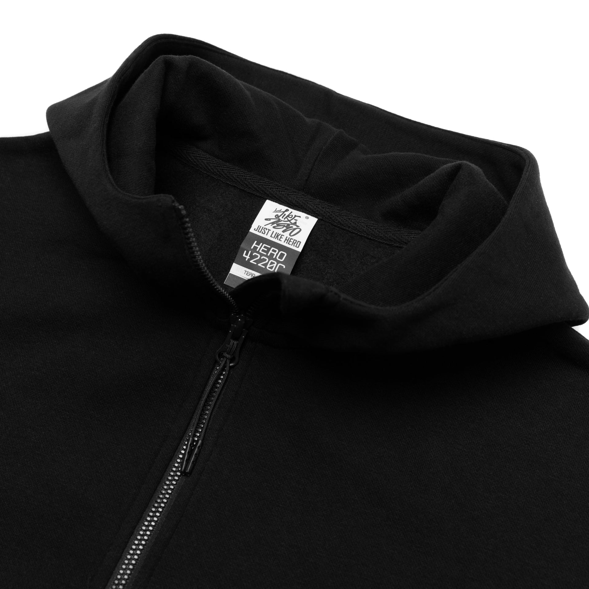 HERO-4220C Cropped Drop Shoulder Scuba 1/2 Zip Hoodie - Black 4220C Adult Black HERO Tops Unisex