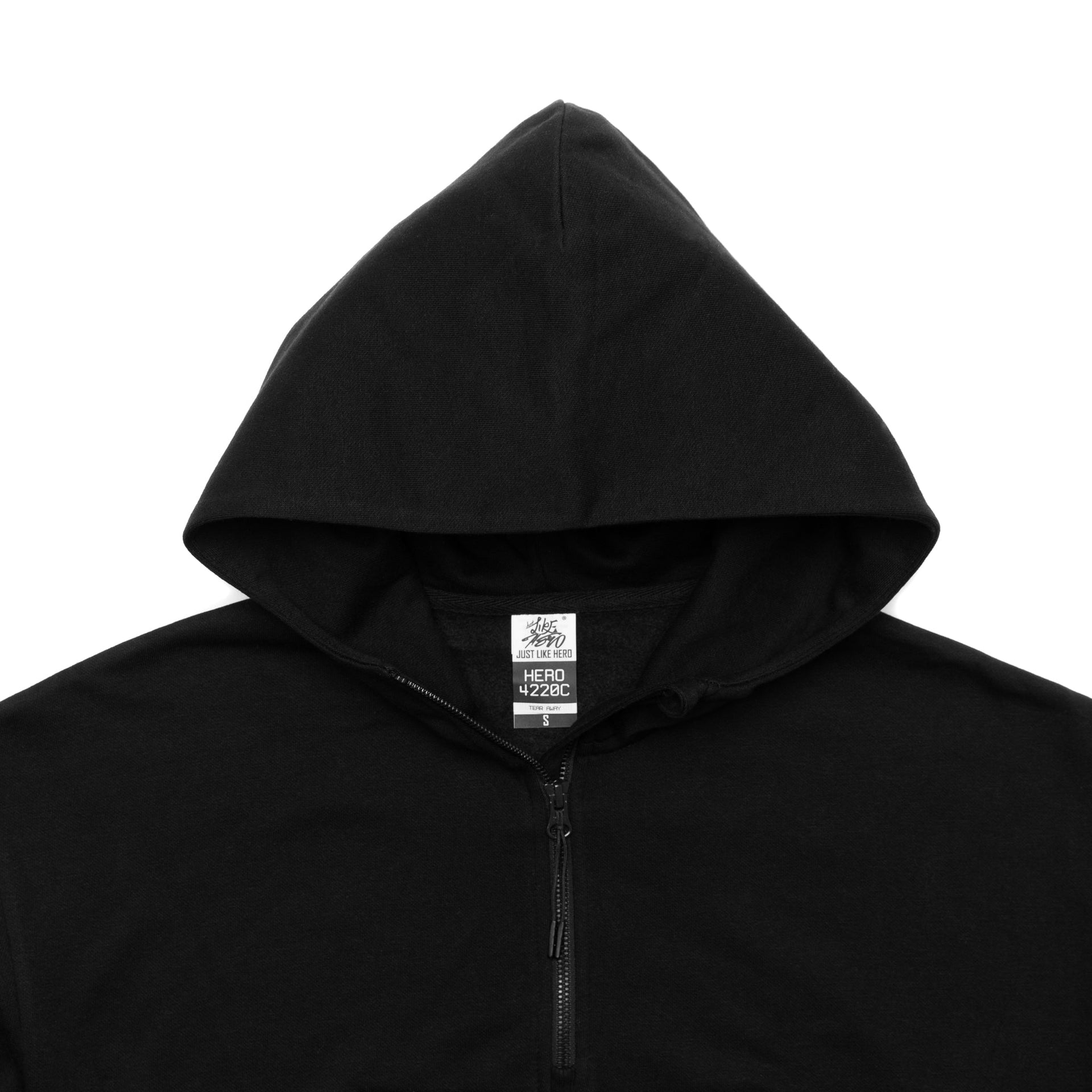 HERO-4220C Cropped Drop Shoulder Scuba 1/2 Zip Hoodie - Black 4220C Adult Black HERO Tops Unisex