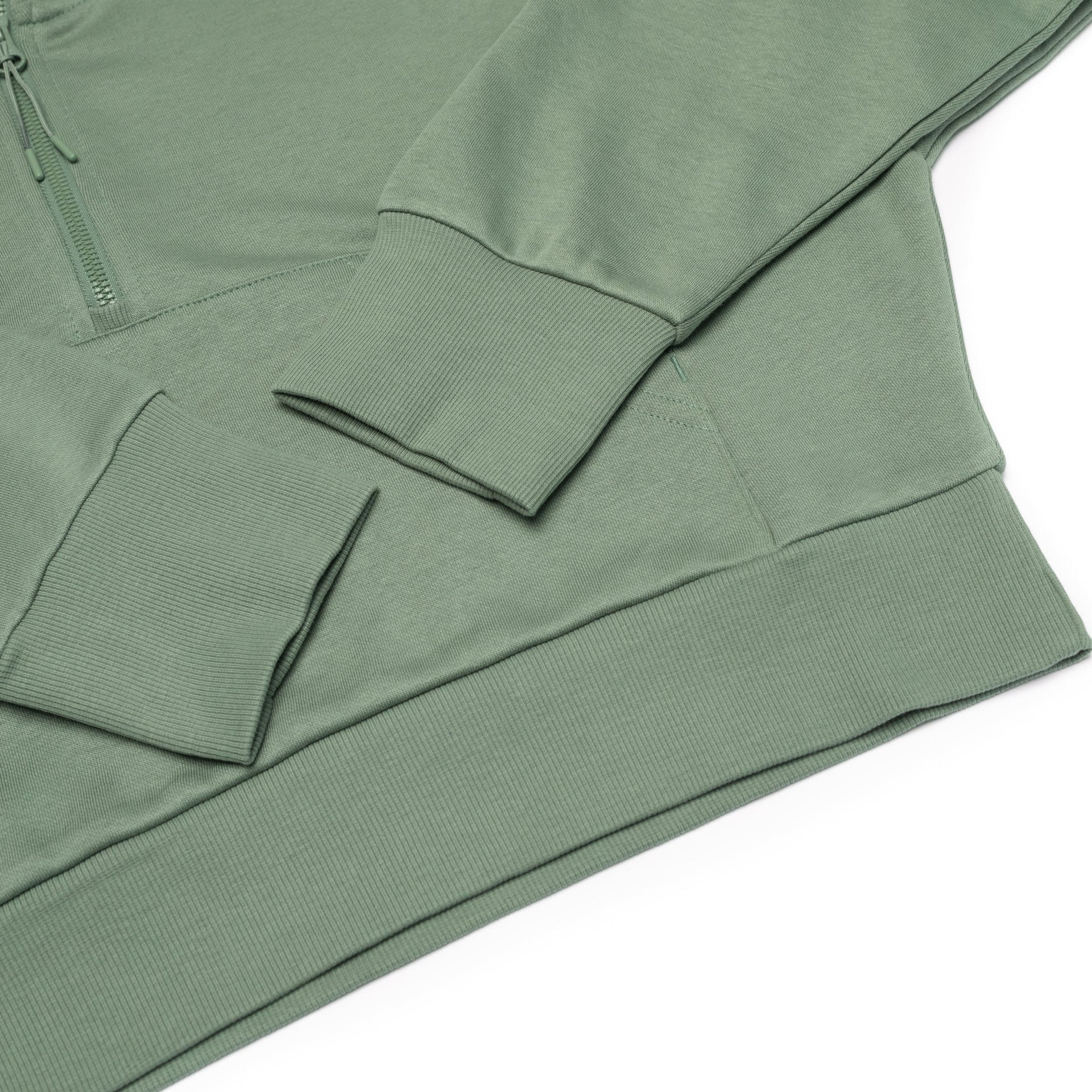 HERO-4220C Cropped Drop Shoulder Scuba 1/2 Zip Hoodie - Dusty Green 4220C Adult Black HERO Tops Unisex