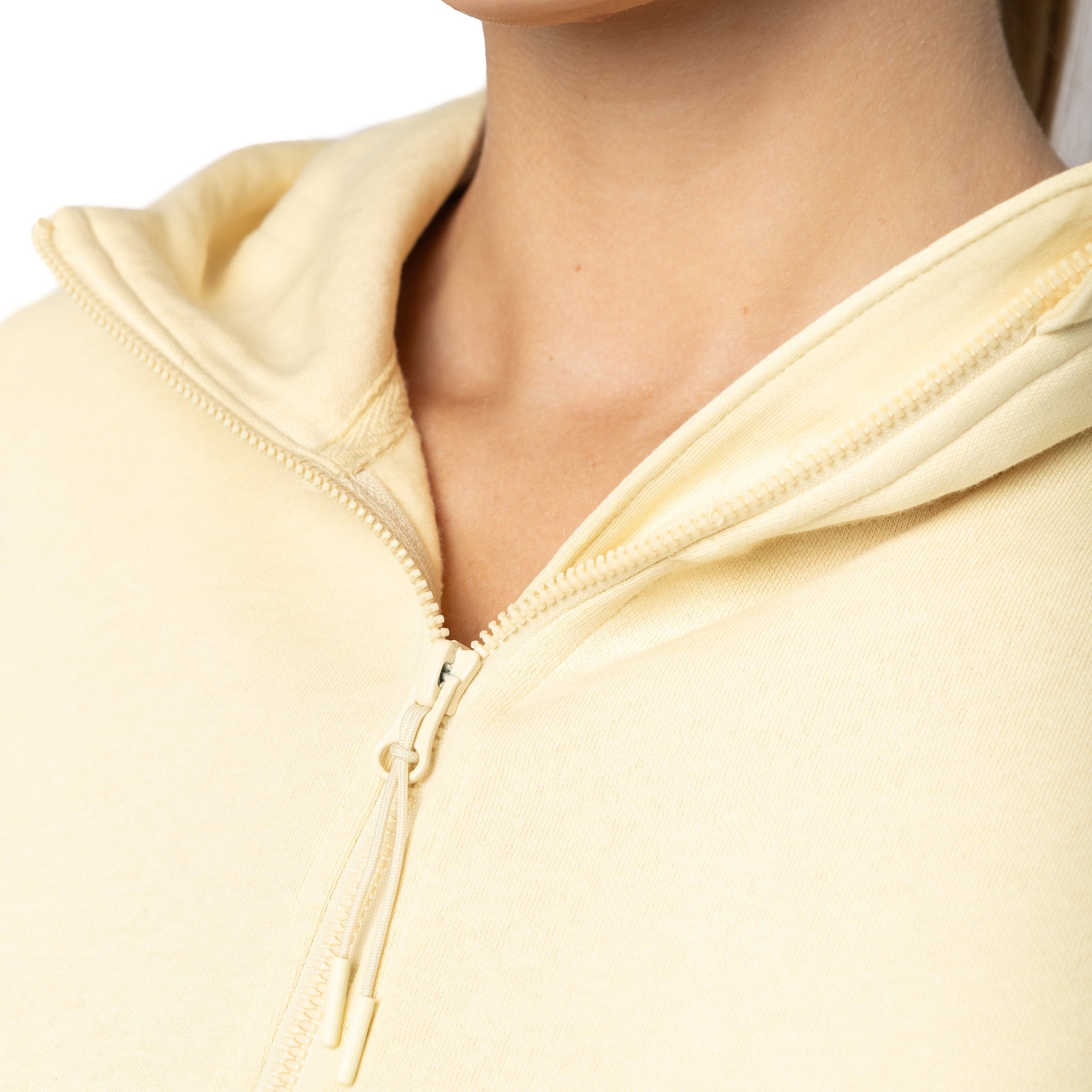 HERO-4220C Cropped Drop Shoulder Scuba 1/2 Zip Hoodie - Ivory 4220C Adult Black HERO Tops Unisex
