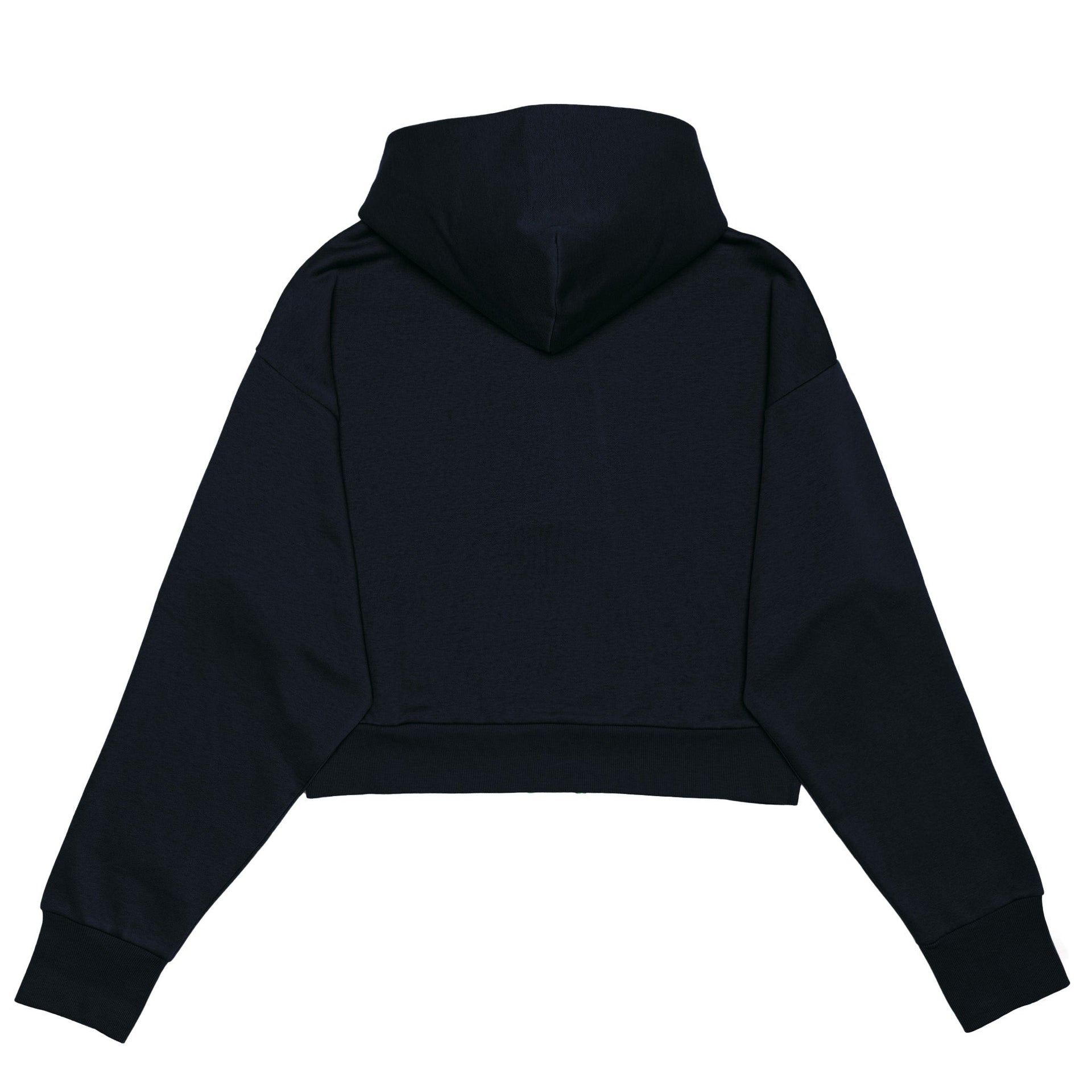 HERO-4220C Cropped Drop Shoulder Scuba 1/2 Zip Hoodie - Navy Blue 4220C Adult Black HERO Tops Unisex