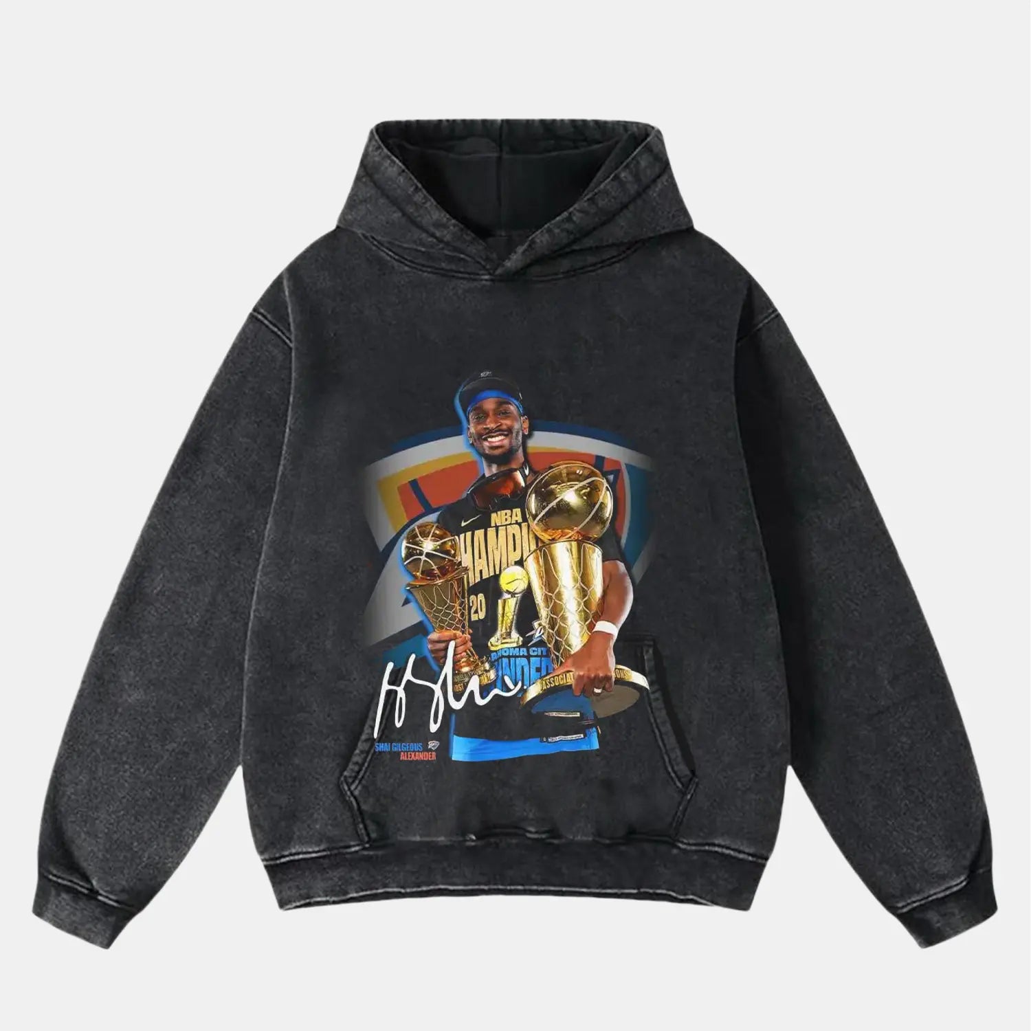 OKC THUNDER CHAMPIONS VINTAGE CLOTHES PEPPER HOODIE BASKETBALL NBA SPORT