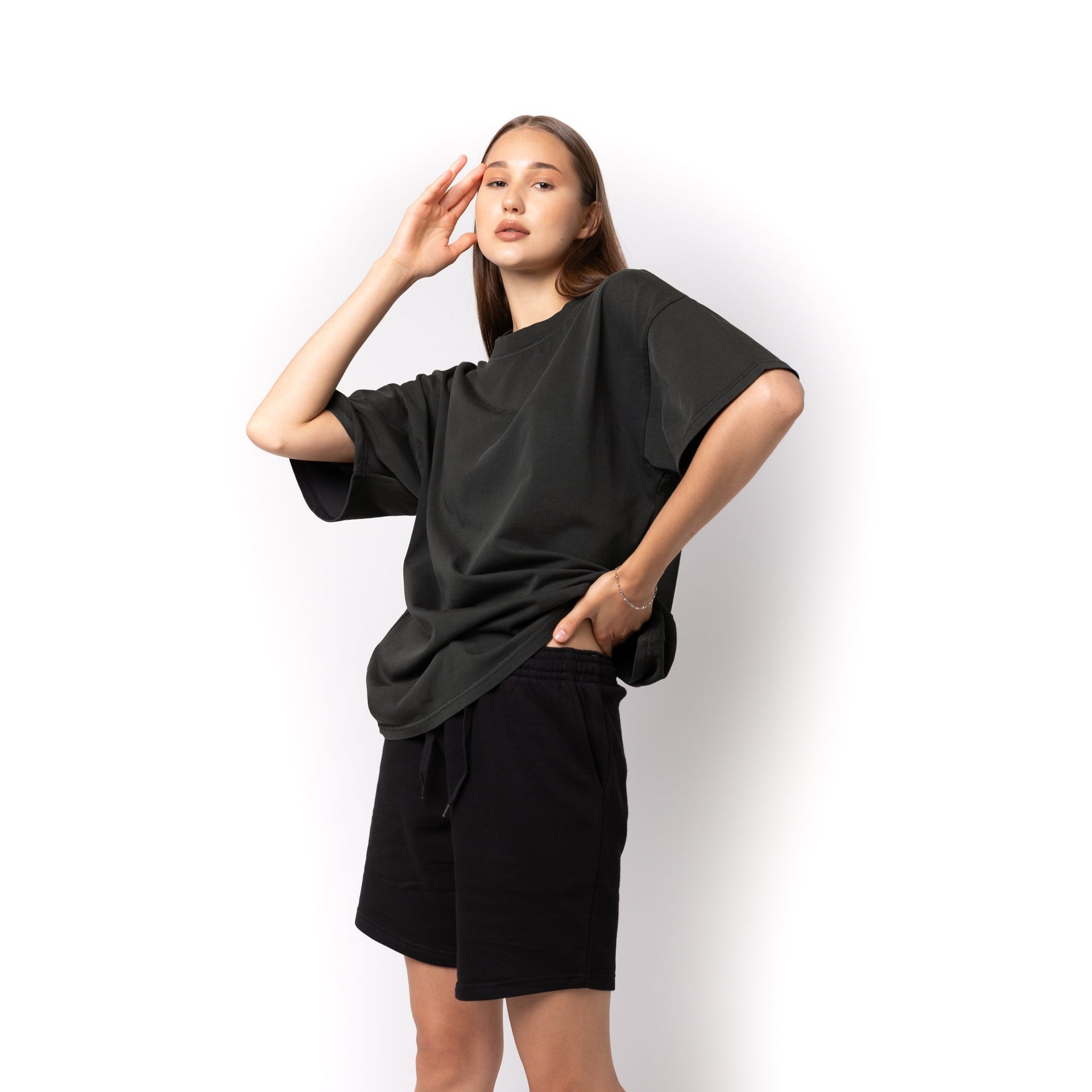 HERO-300 Unisex Super Heavy Oversized Tee - Acid Black 300 Adult Black HERO Tops Unisex