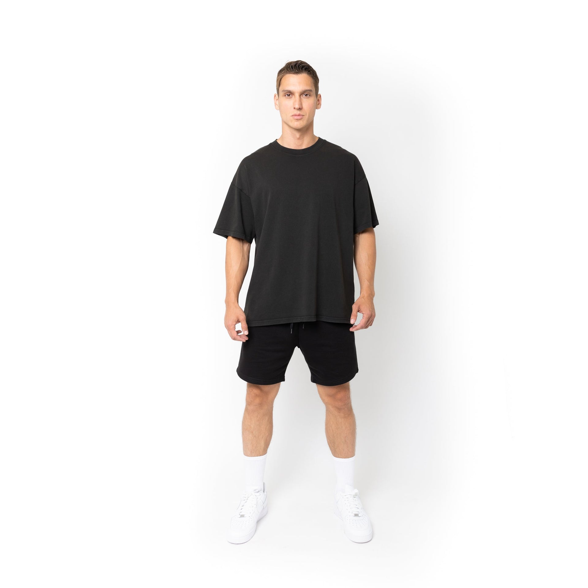 HERO-300 Unisex Super Heavy Oversized Tee - Acid Black 300 Adult Black HERO Tops Unisex