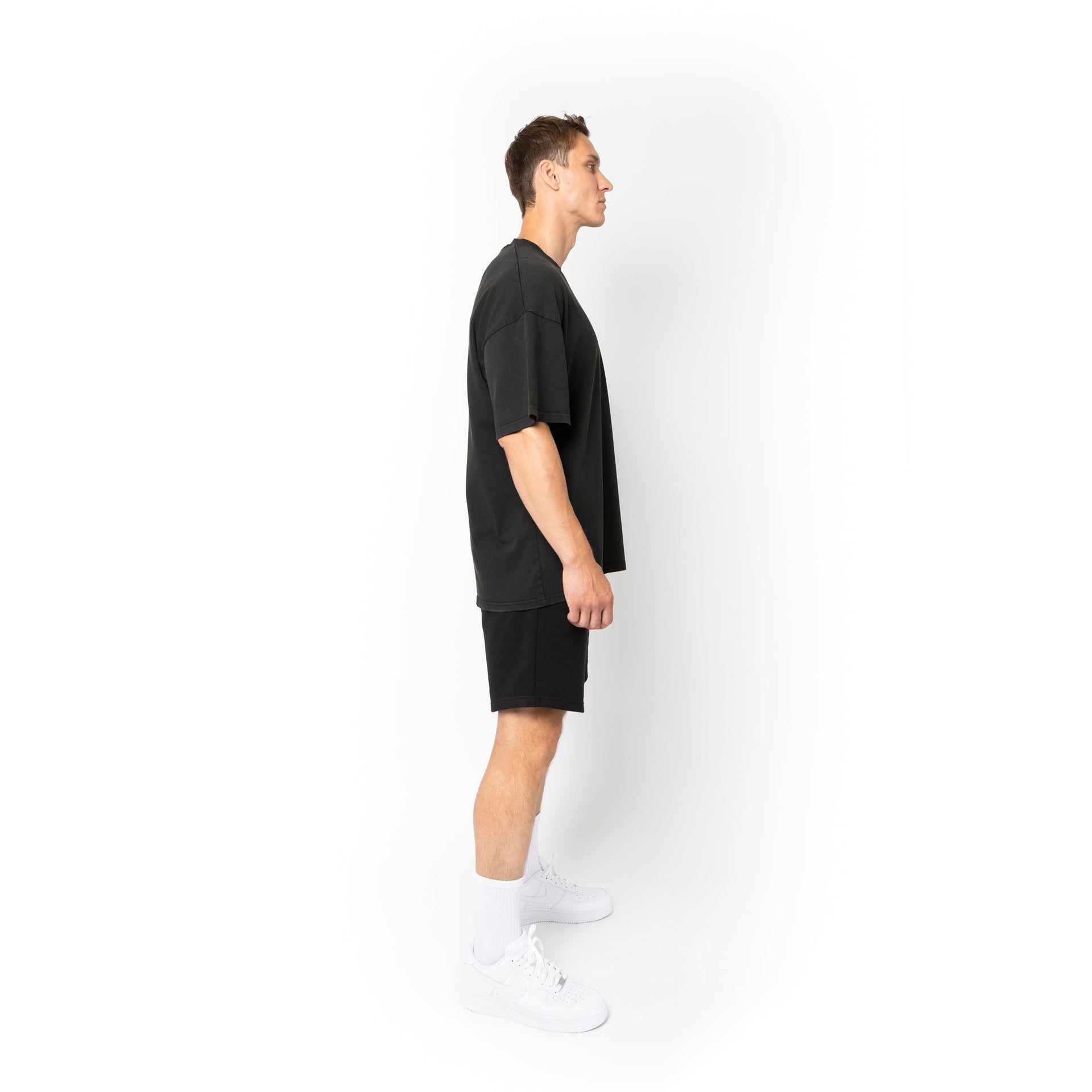 HERO-300 Unisex Super Heavy Oversized Tee - Acid Black 300 Adult Black HERO Tops Unisex