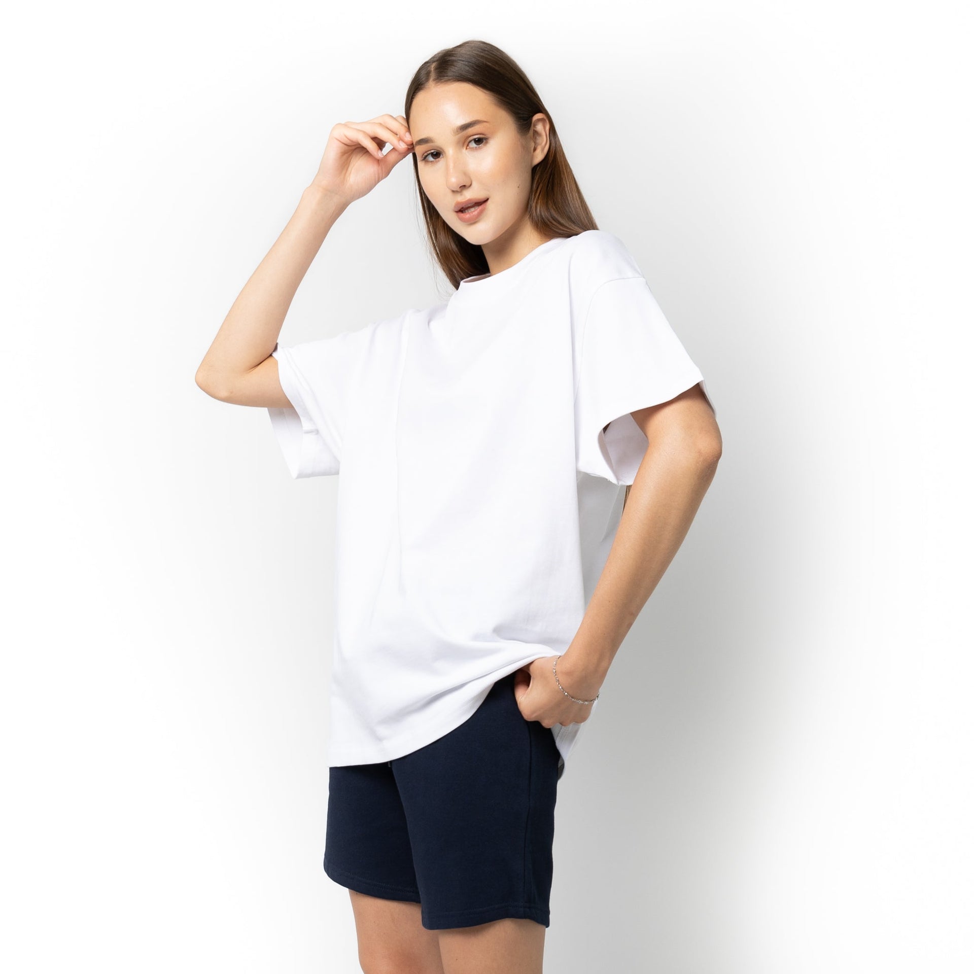 HERO-300 Unisex Super Heavy Oversized Tee - White 300 Adult Black HERO Tops Unisex