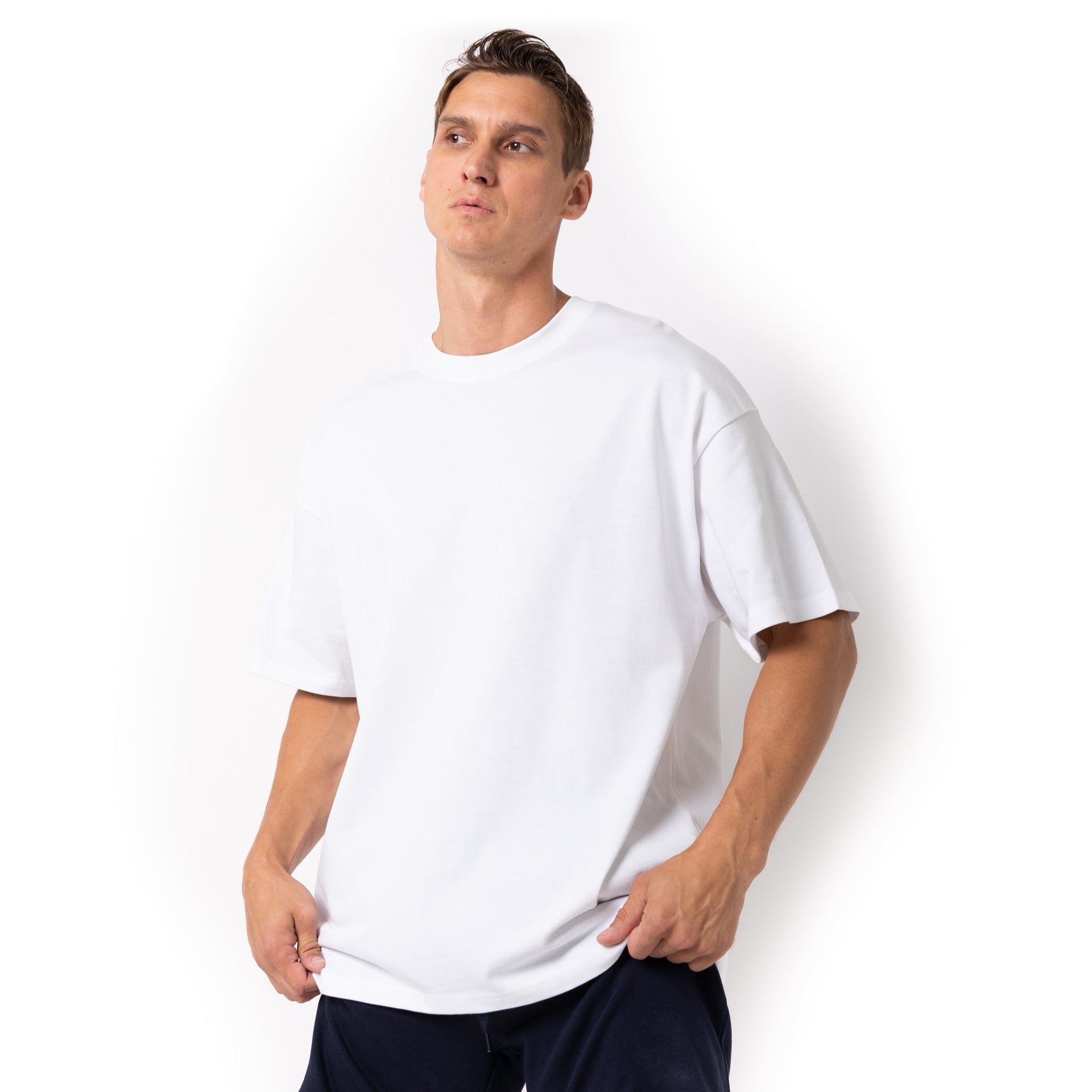 HERO-300 Unisex Super Heavy Oversized Tee - White 300 Adult Black HERO Tops Unisex