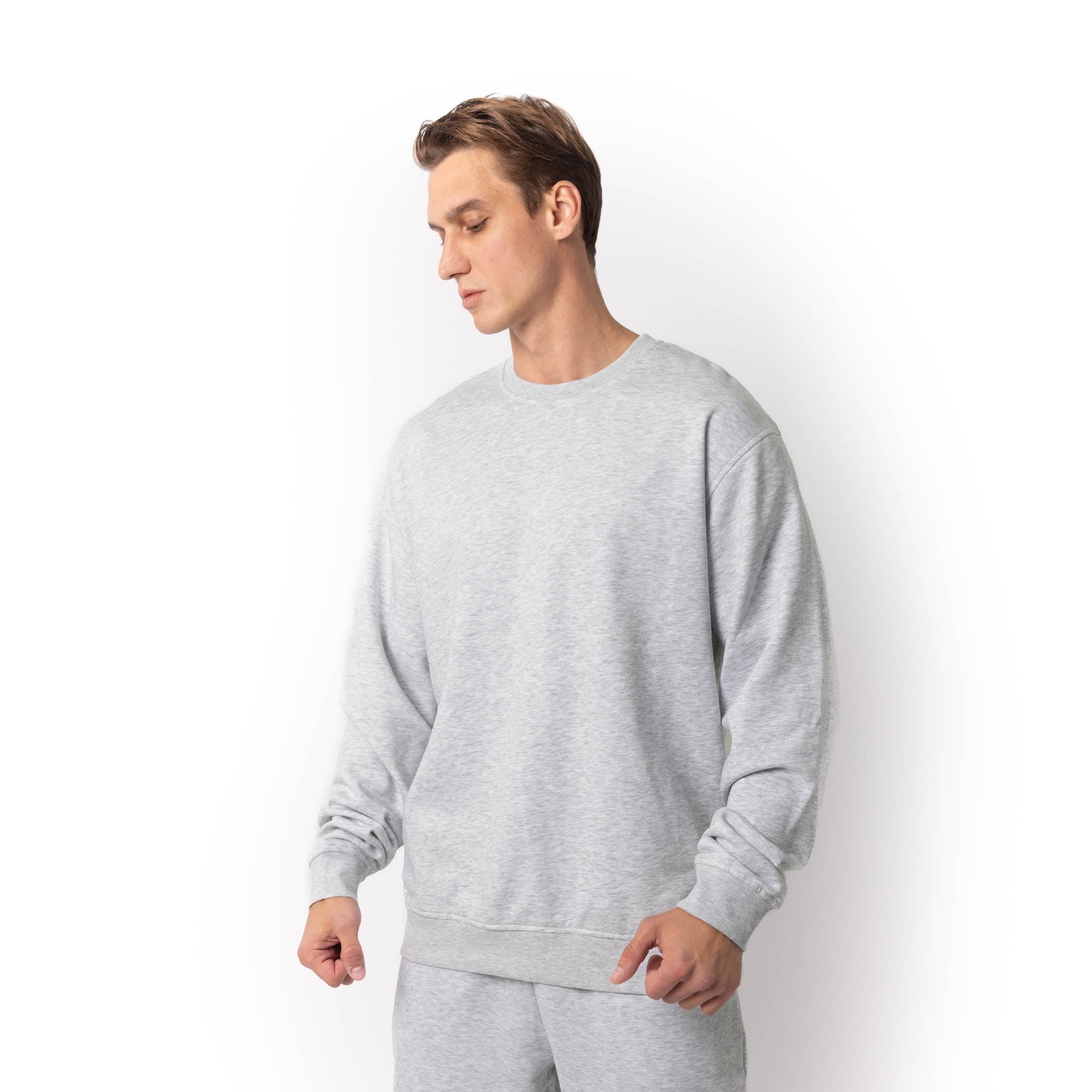HERO-1020 Unisex Blank Crewneck Sweatshirt - Ash Heather 1020 2022 S/S Adult Crewneck Grey HERO New Tops Unisex