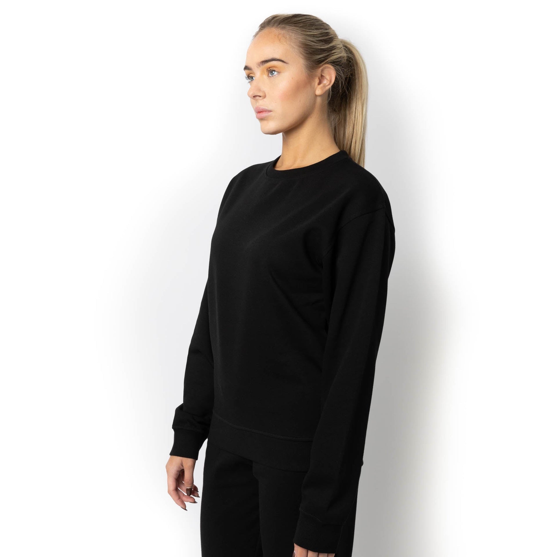 HERO-1020 Unisex Blank Crewneck Sweatshirt - Black 1020 Adult Black Crewneck HERO Tops Unisex