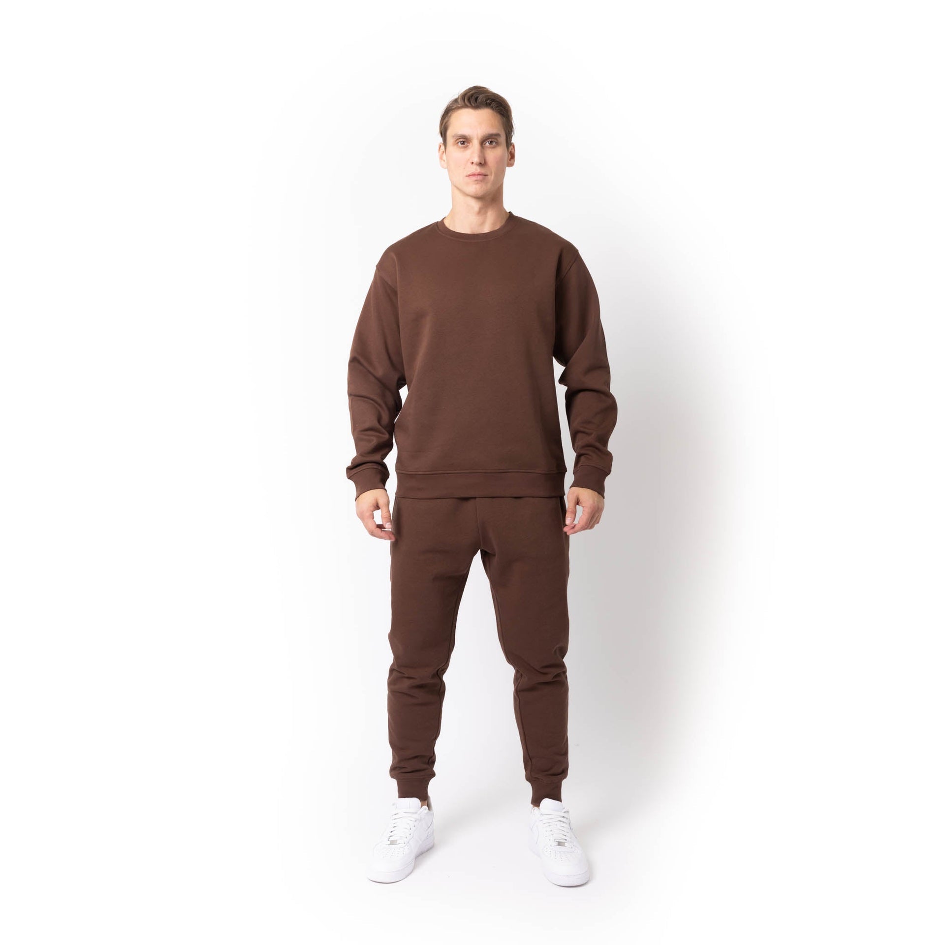 HERO-1020 Unisex Blank Crewneck Sweatshirt - Cocoa 1020 2021 F/W Adult Crewneck HERO New Tops Unisex