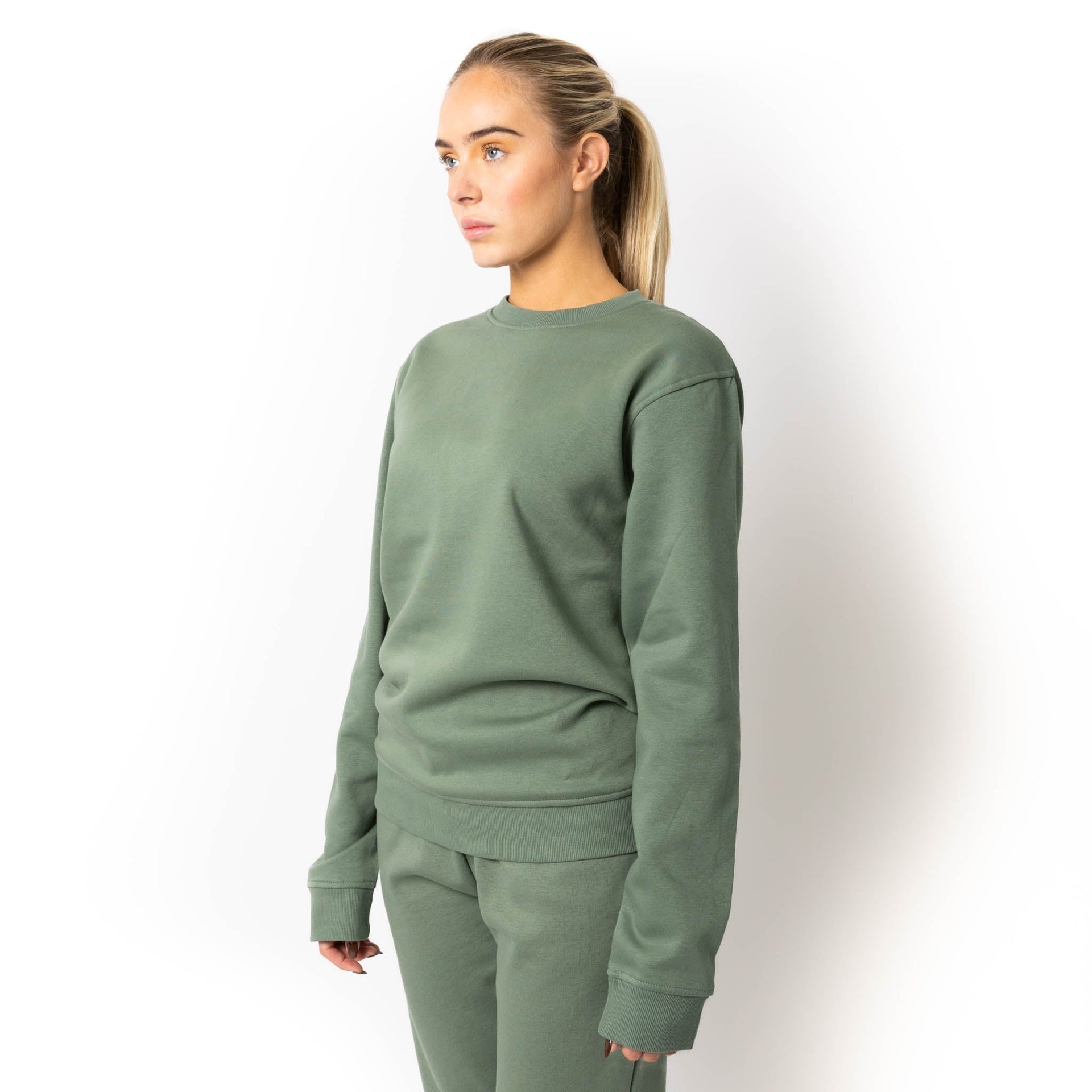 HERO-1020 Unisex Blank Crewneck Sweatshirt - Dusty Green 1020 2022 S/S Adult Crewneck Green HERO New Tops Unisex