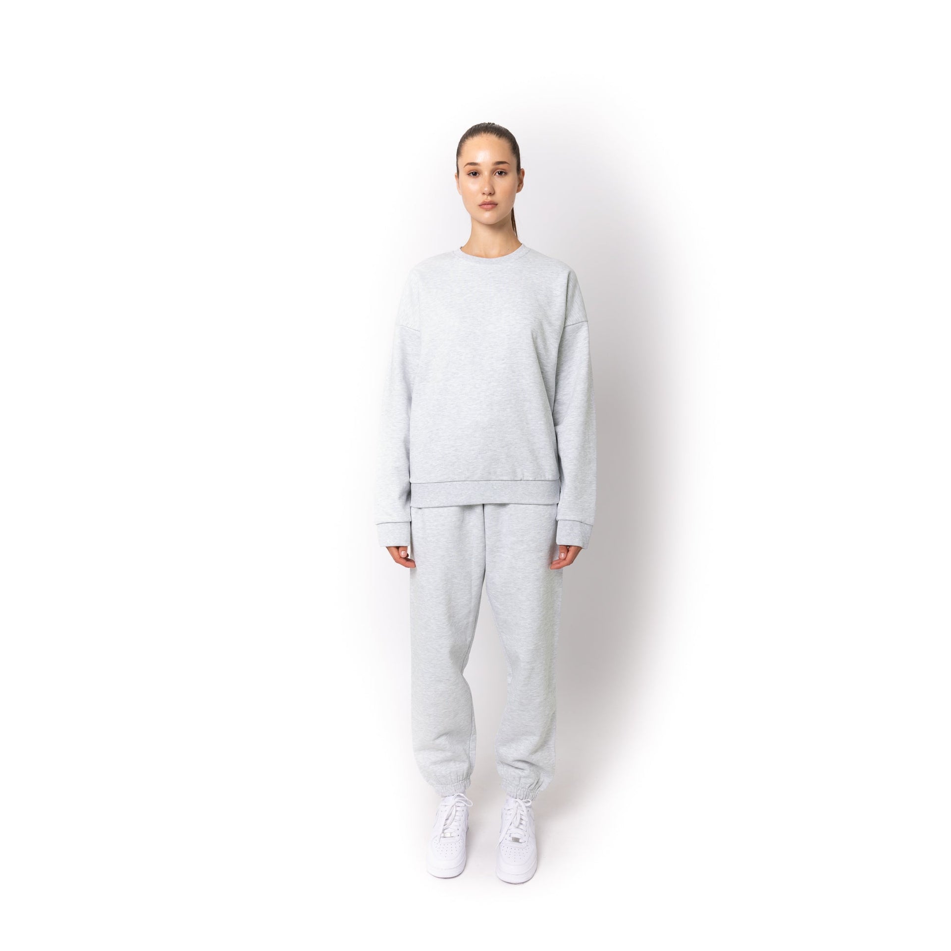 HERO-1050 MAX Unisex Blank Crewneck Sweatshirt - Ash Heather 1050M Adult Crewneck HERO MAX Tops Unisex