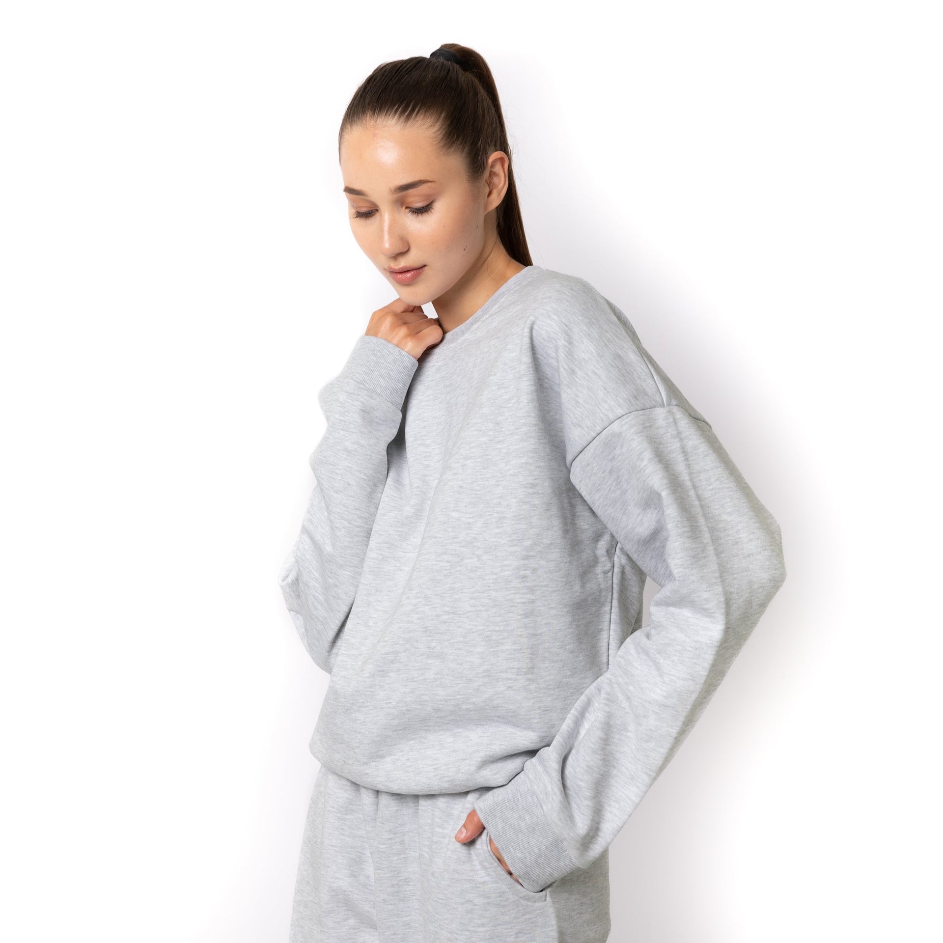 HERO-1050 MAX Unisex Blank Crewneck Sweatshirt - Ash Heather 1050M Adult Crewneck HERO MAX Tops Unisex