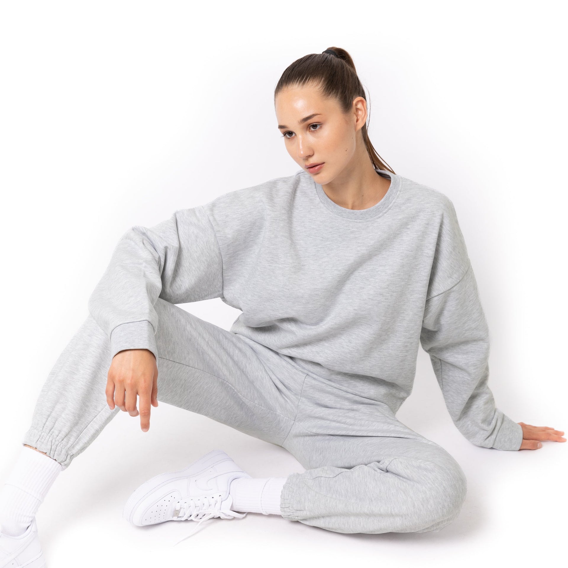 HERO-1050 MAX Unisex Blank Crewneck Sweatshirt - Ash Heather 1050M Adult Crewneck HERO MAX Tops Unisex