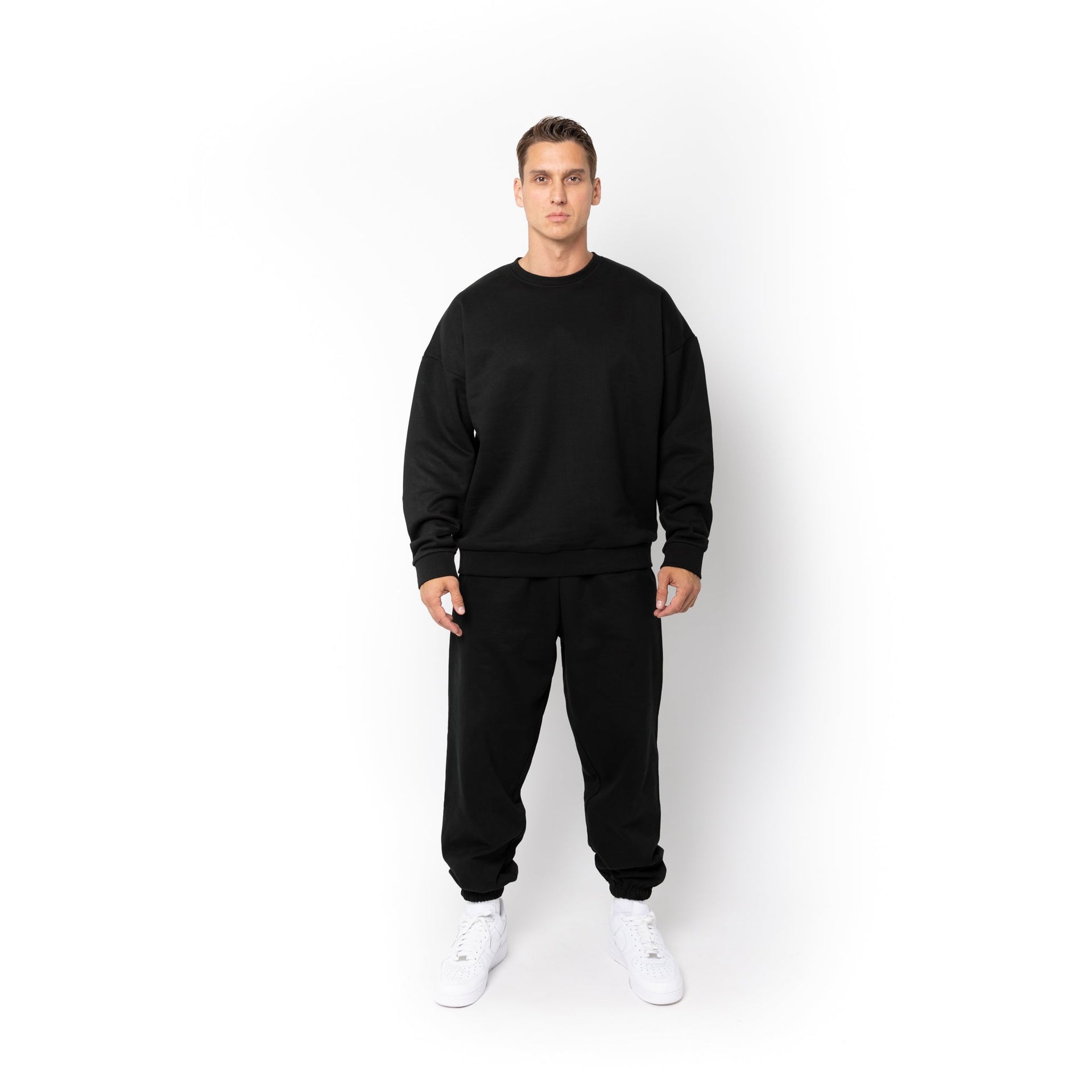 HERO-1050 MAX Unisex Blank Crewneck Sweatshirt - Black 1050M Adult Black Crewneck HERO MAX Tops Unisex