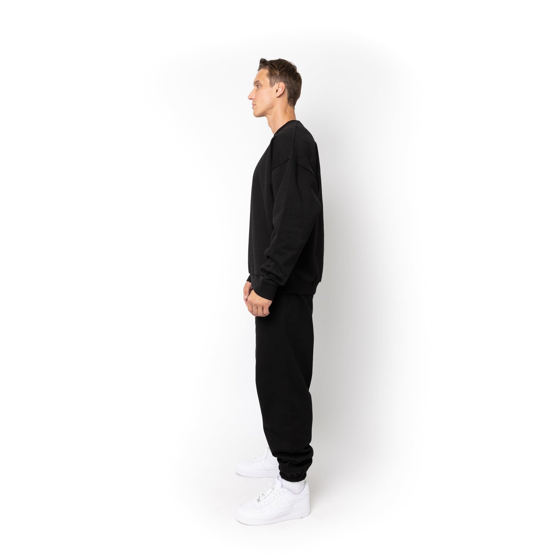 HERO-1050 MAX Unisex Blank Crewneck Sweatshirt - Black 1050M Adult Black Crewneck HERO MAX Tops Unisex