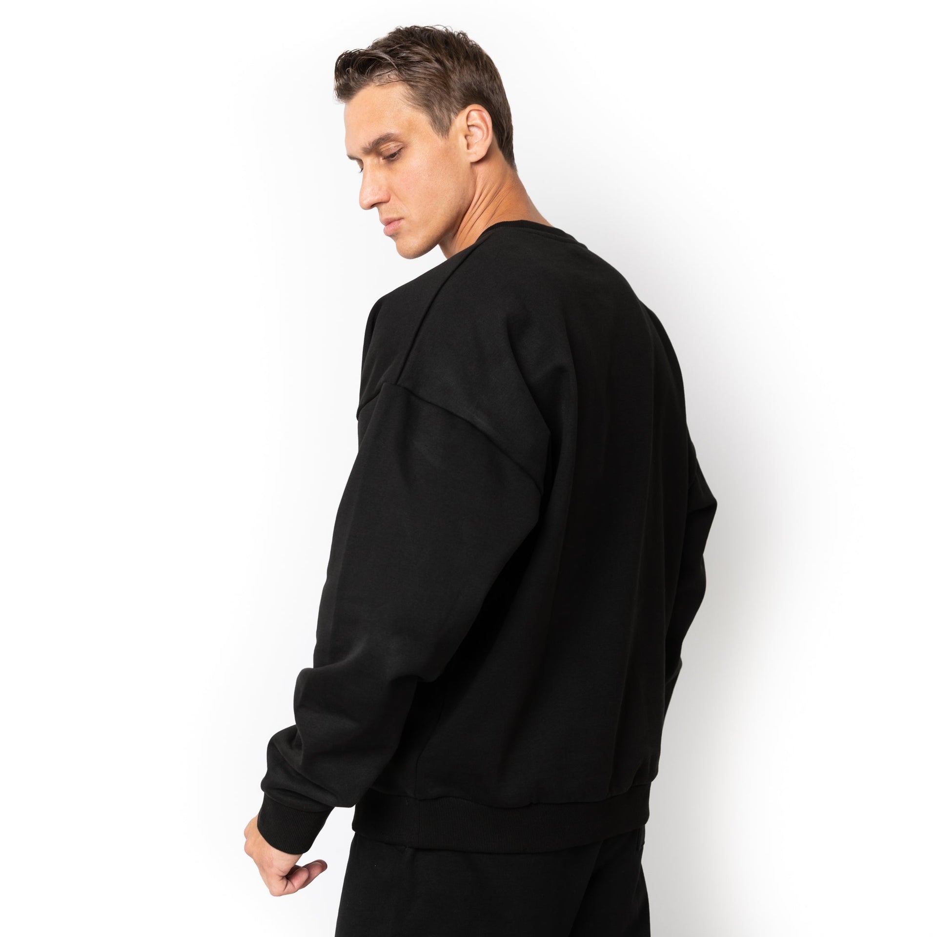 HERO-1050 MAX Unisex Blank Crewneck Sweatshirt - Black 1050M Adult Black Crewneck HERO MAX Tops Unisex