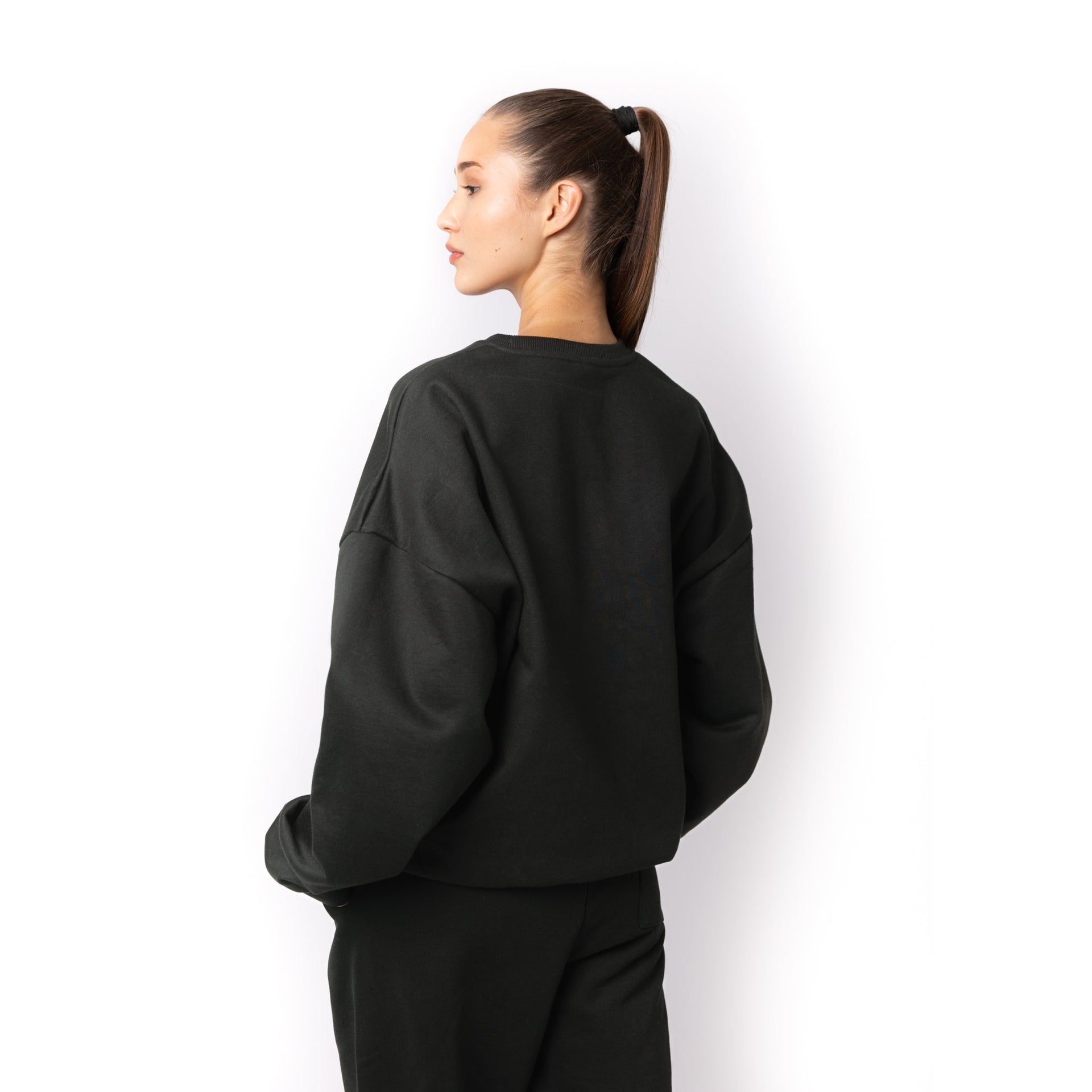 HERO-1050 MAX Unisex Blank Crewneck Sweatshirt - Off Black 1050M Adult Black Crewneck HERO MAX Tops Unisex